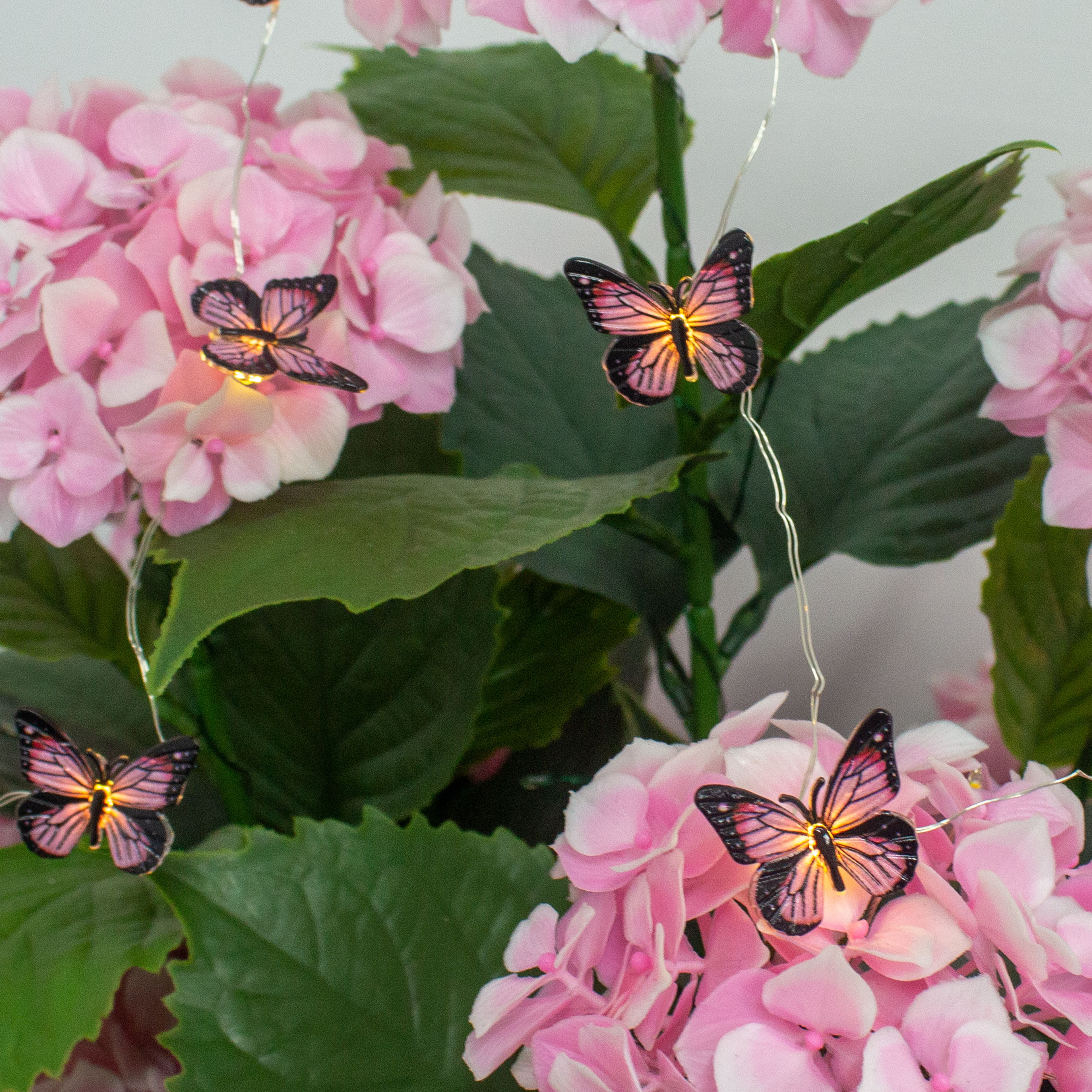 18ct. Pink Butterfly Icon Warm White LED String Lights by Ashland&#xAE;