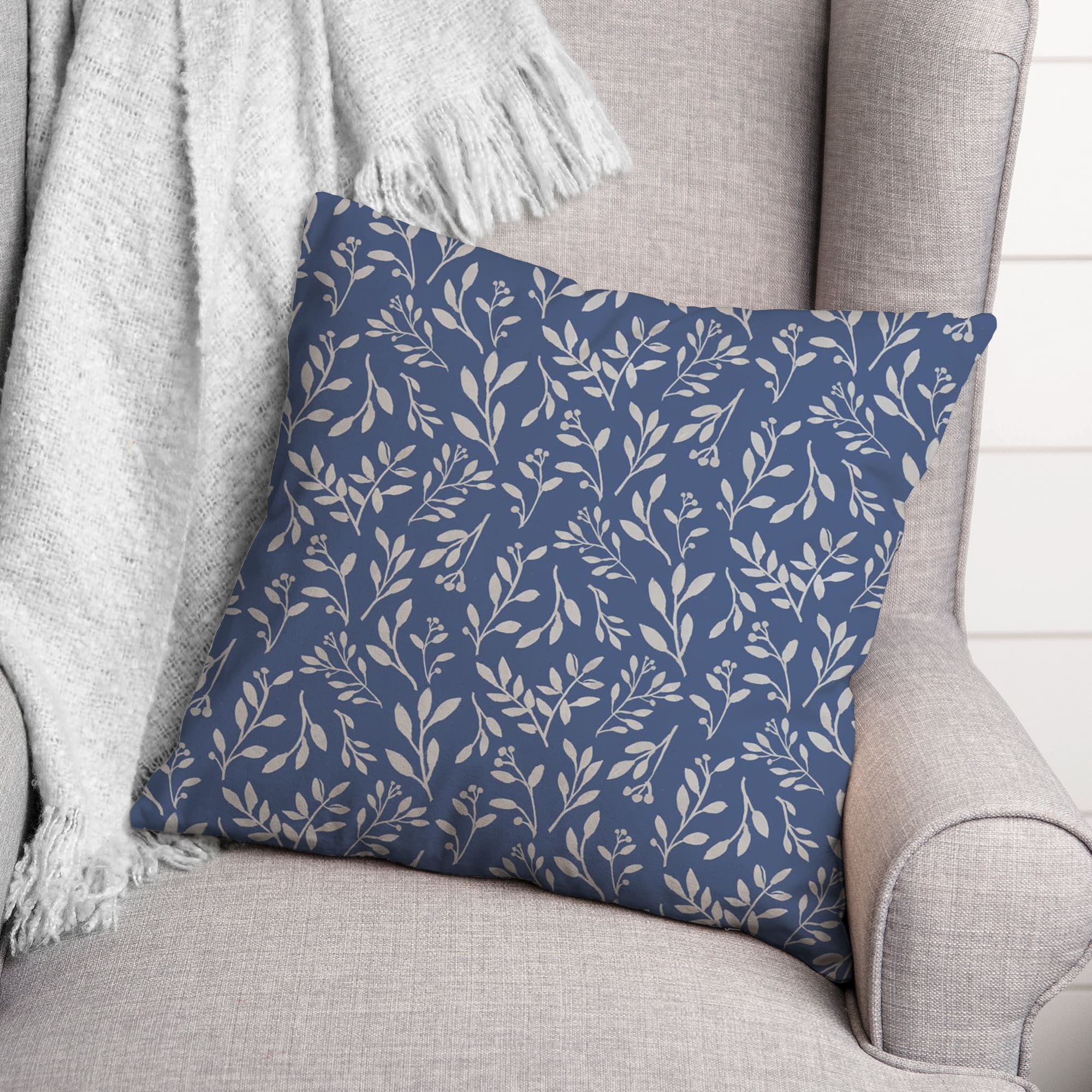 Delicate Floral Throw Pillow