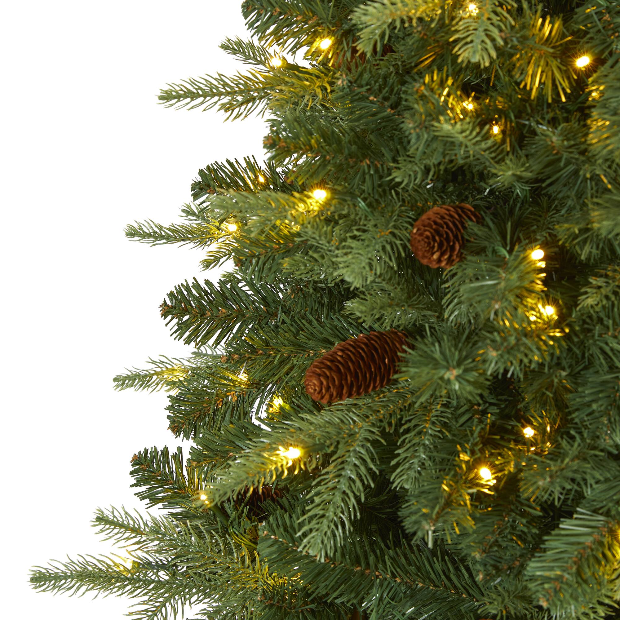 6ft. Pre-Lit Wellington Spruce Artificial Christmas Tree, Clear LED Lights