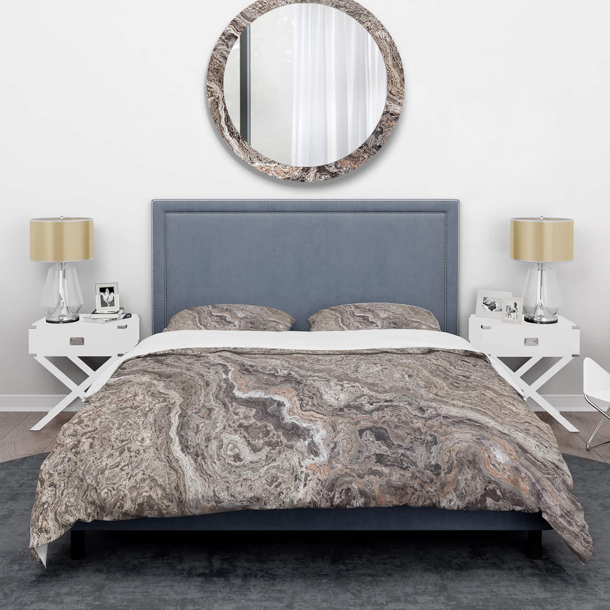 Designart 'Onyx Travertine Tile' Mid-Century Modern Bedding Set - Duvet Cover & Shams