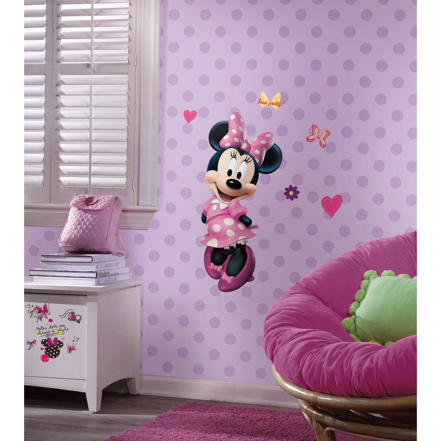 RoomMates Disney Minnie Bow-Tique Peel & Stick Giant Wall Decals