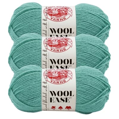 Lion Brand Yarn Wool-Ease White-Multi Classic Worsted Medium Acrylic, Wool  White Yarn 3 Pack 