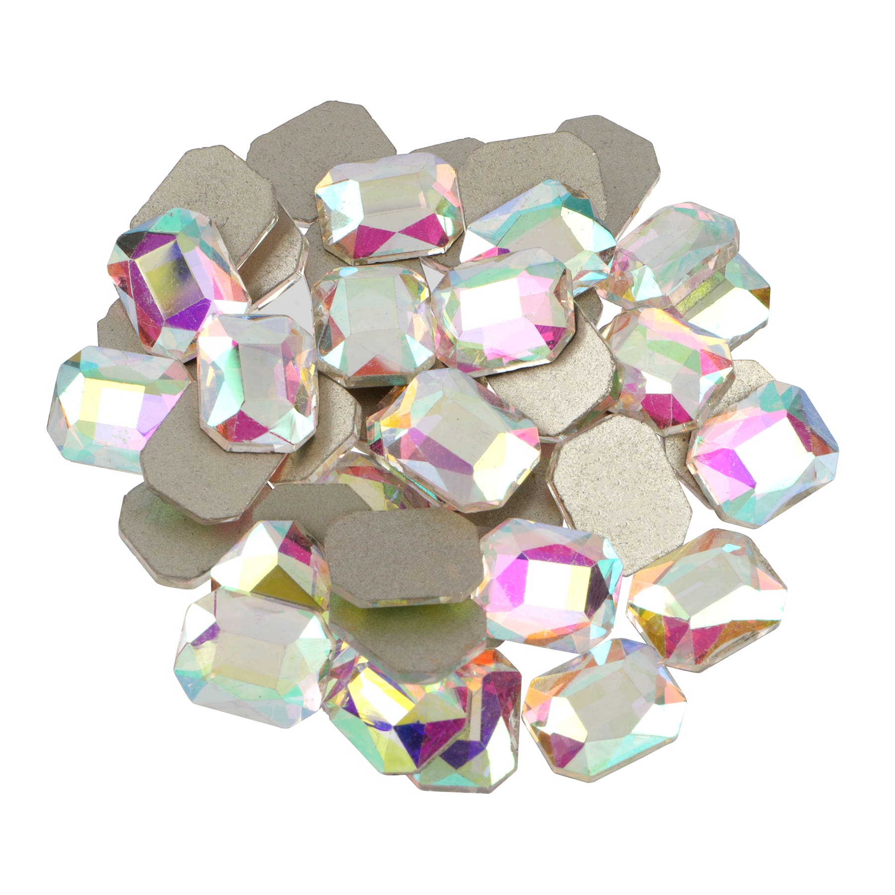 Clear Aurora Borealis Rectangle Flatback Glass Rhinestones, 288ct. by Bead Landing&#x2122;