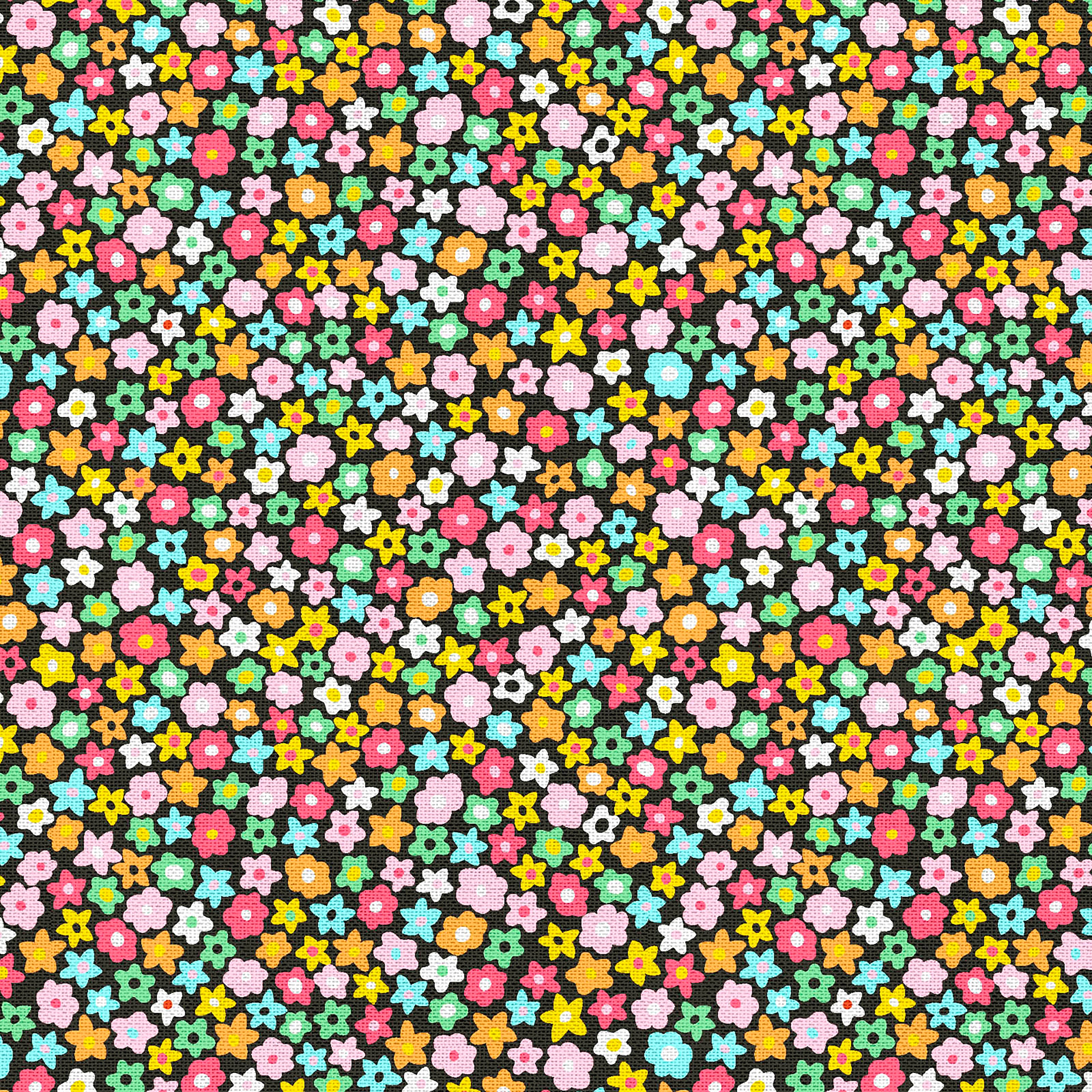 Fabric Editions Navy Blooming Buds Cotton Fabric