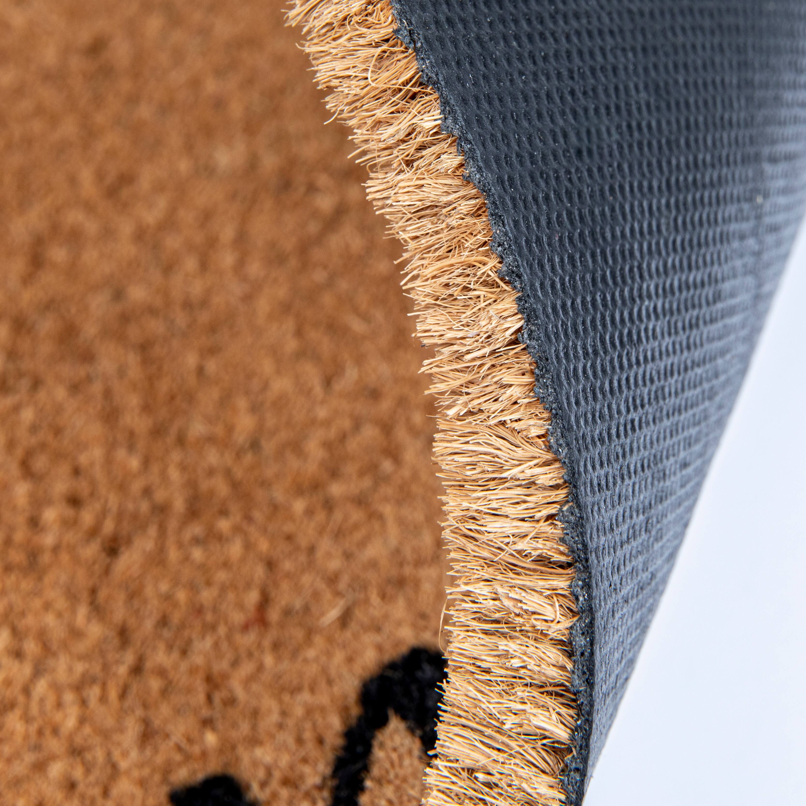 Hello Honey® Natural & Black Work & Wine Coir Doormat