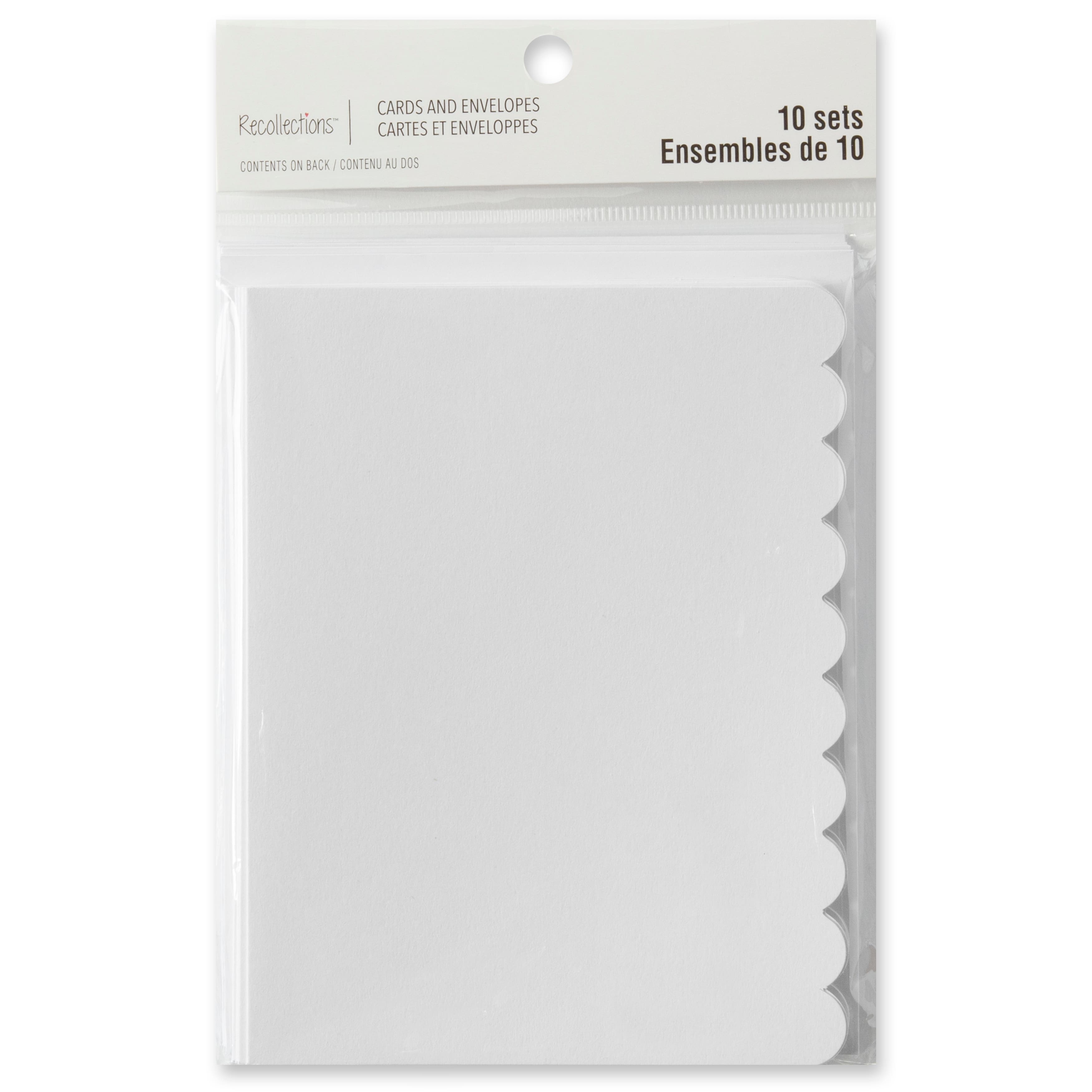 12 Packs: 10 ct. (120 total) 4.25" x 5.5" White Scalloped Cards & Envelopes by Recollections™