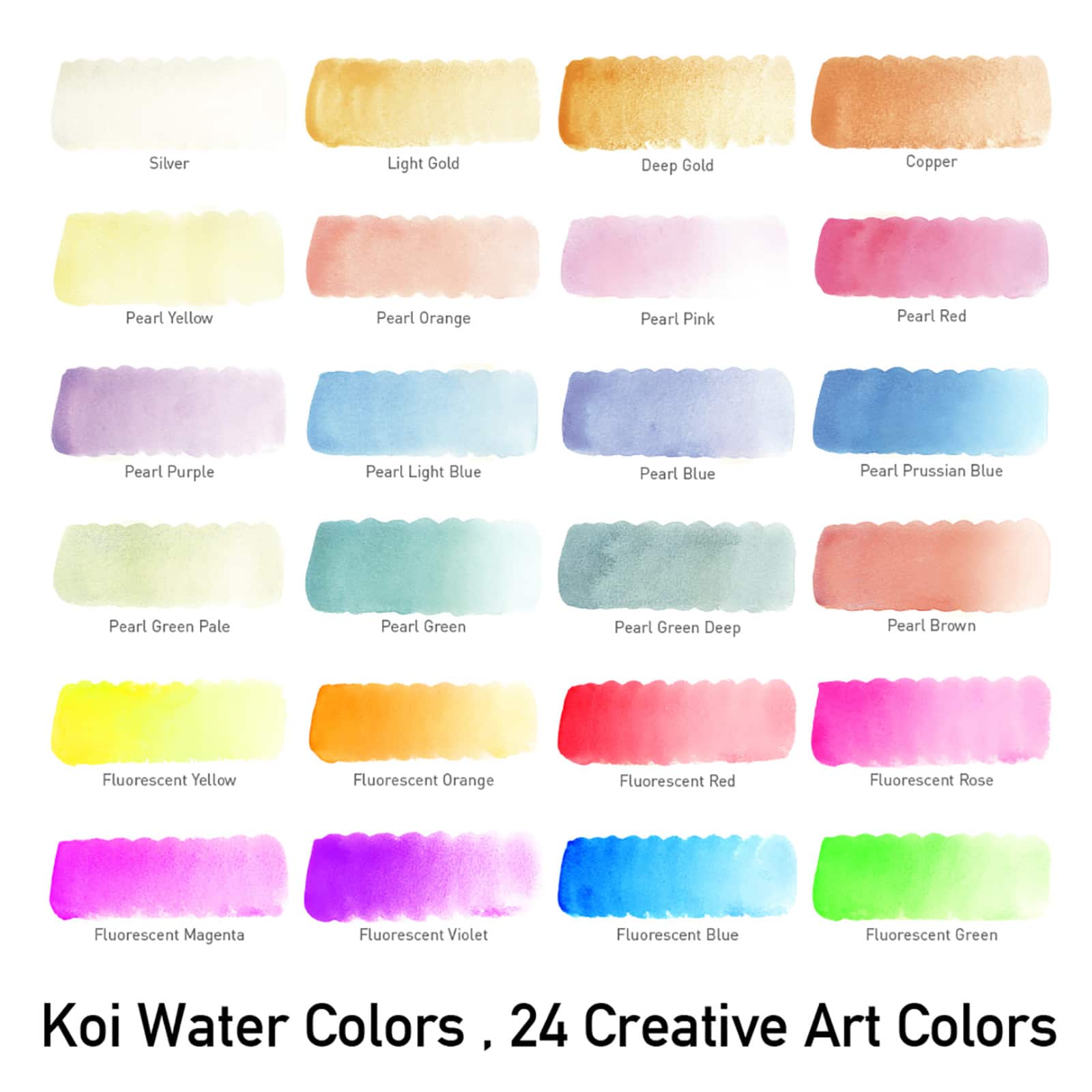 Koi Creative Art Colors (CAC) Watercolor Set, 24-Colors