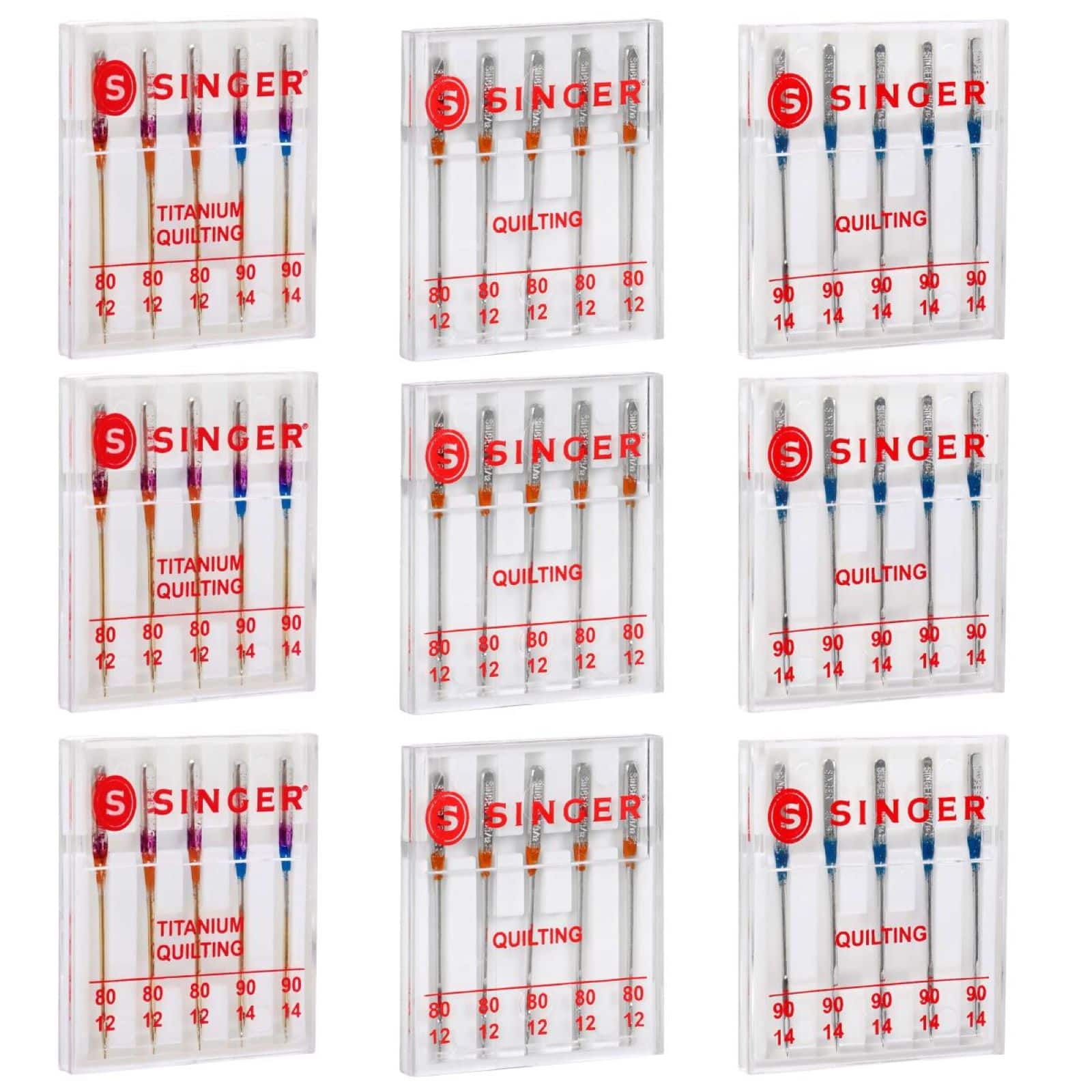 SINGER® Titanium & Standard Quilting Sewing Machine Needles, 45ct.