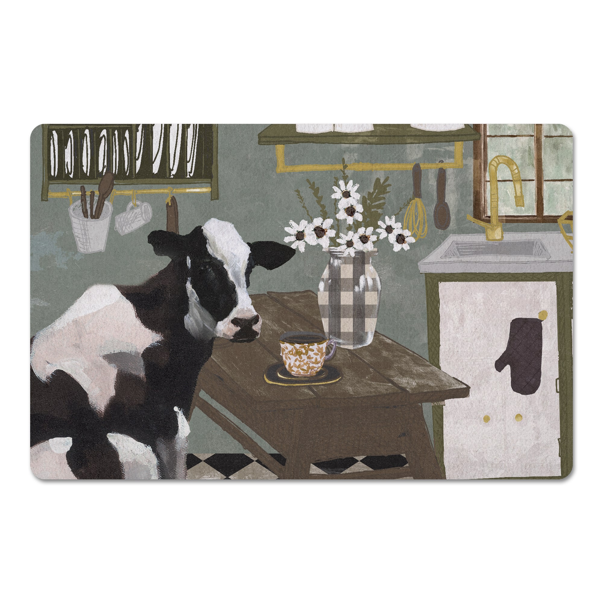 18" x 27" Cow in Kitchen Floor Mat