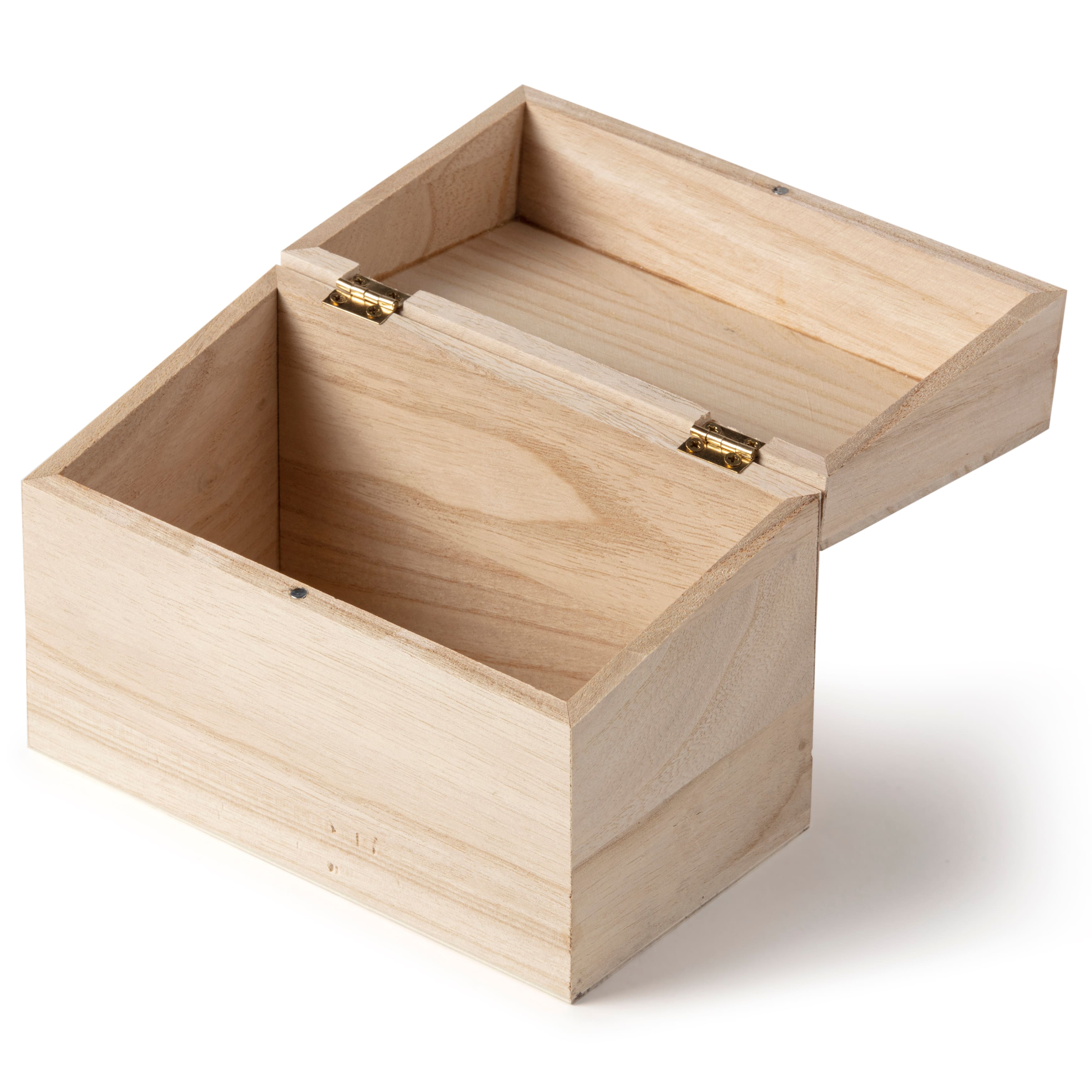 6 Pack: 6.5&#x22; Wood Recipe Box by Make Market&#xAE;