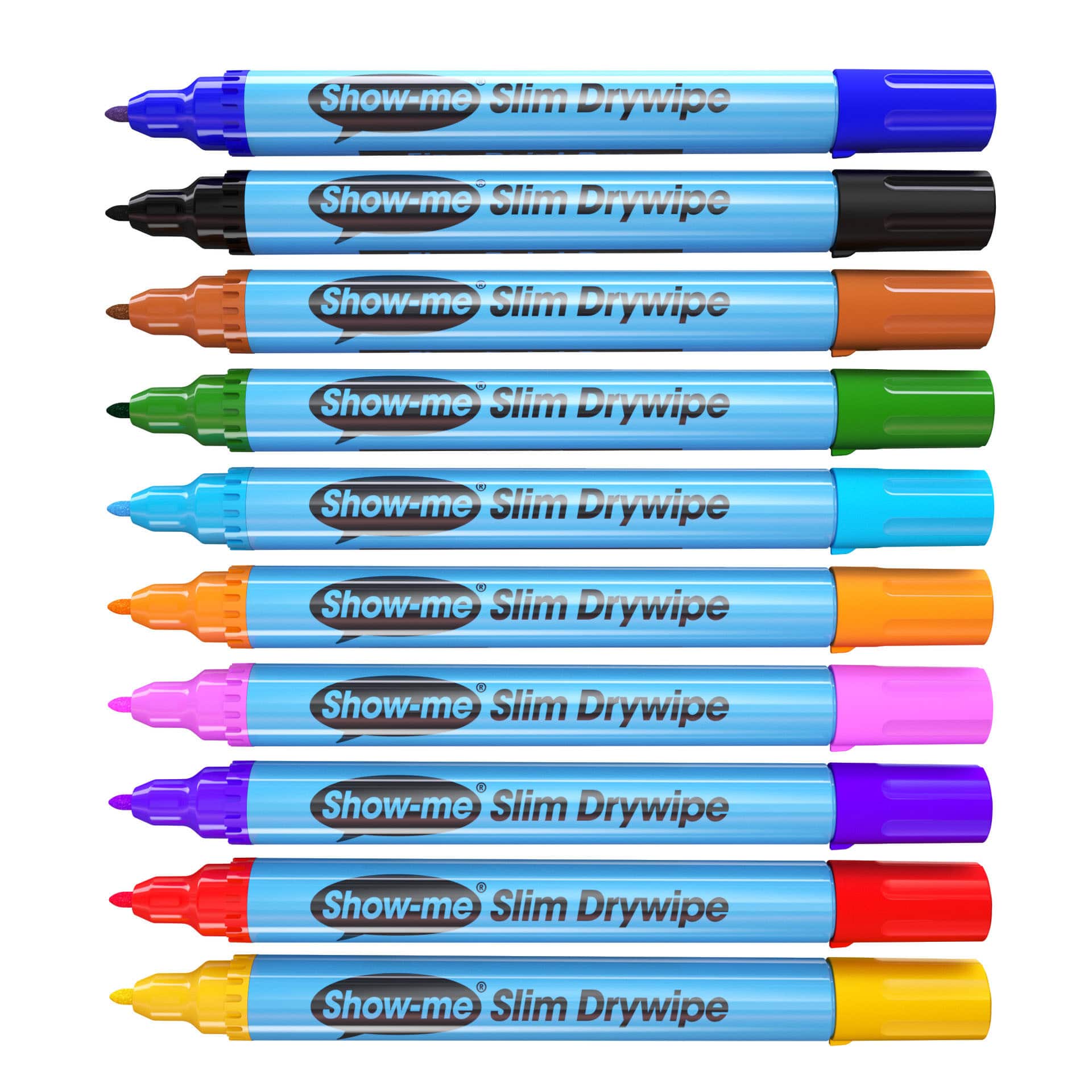 Show-me® Fine Tip Slim Barrel Dry Erase Markers, 10ct.