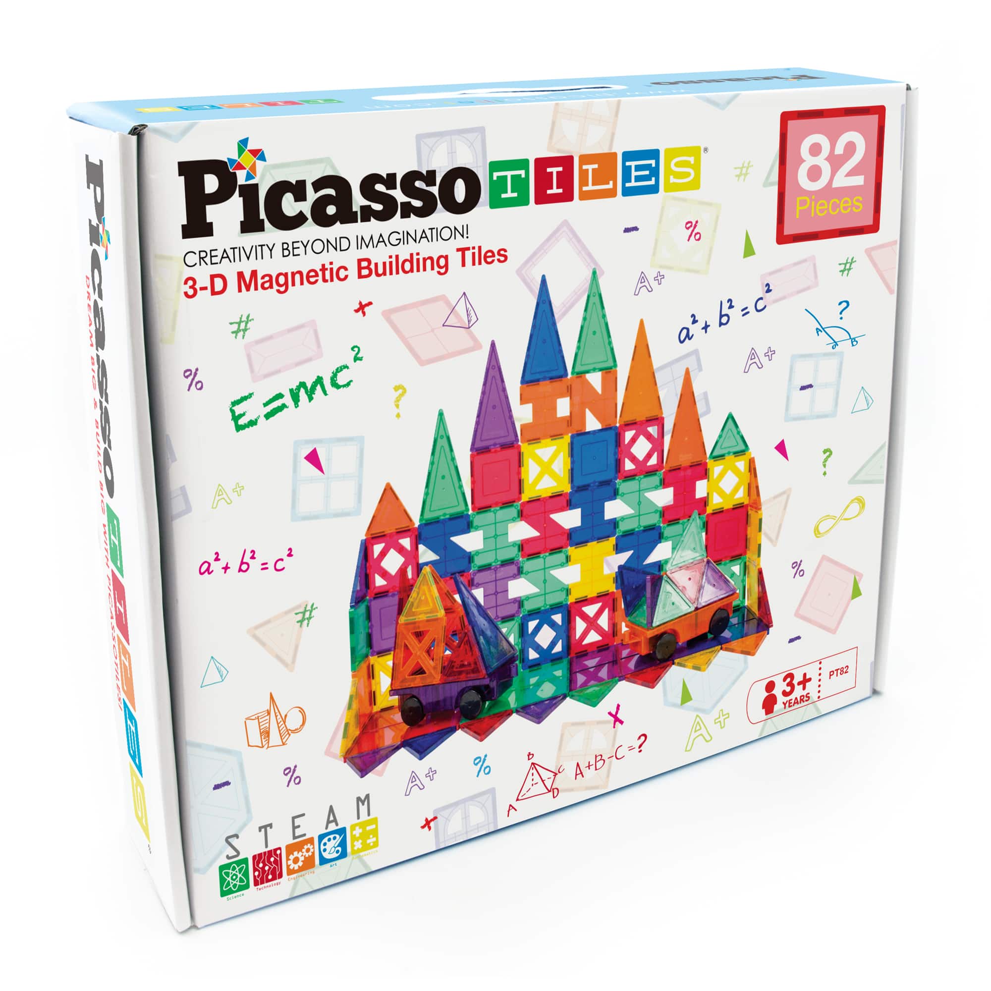 PicassoTiles&#xAE; 82 Piece Magnetic Tiles