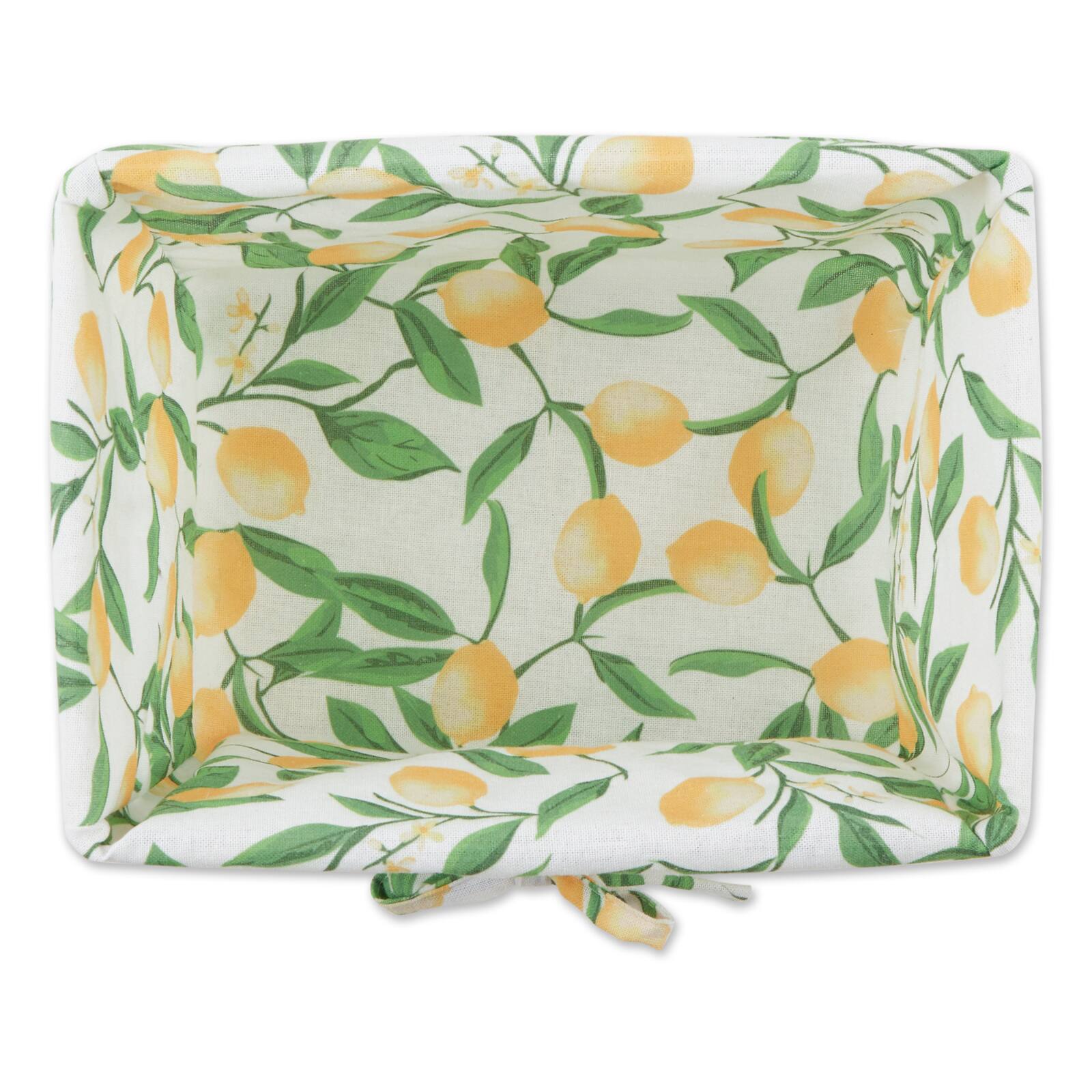 DII® Antique White Chicken Wire Baskets with Lemon Print Liners