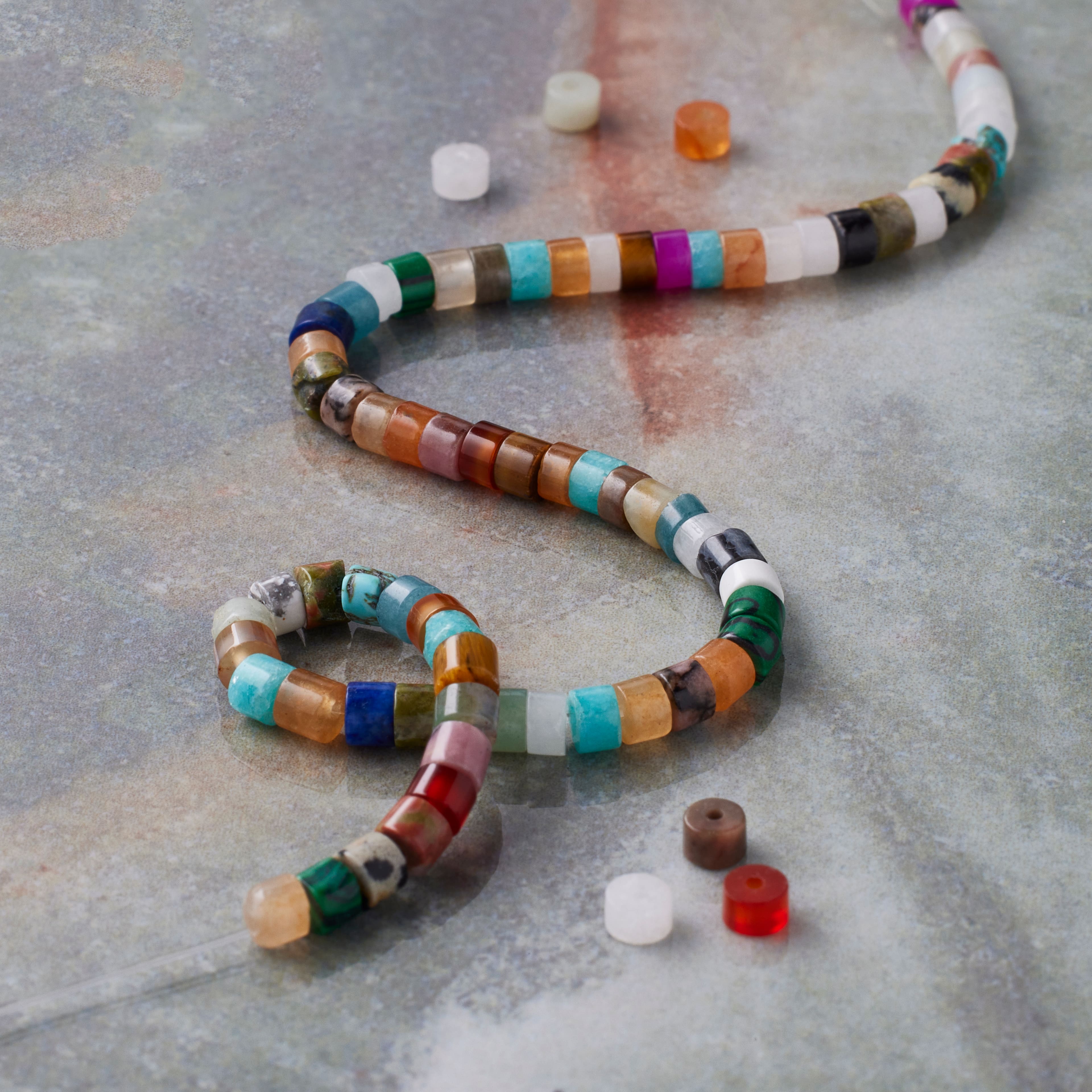 12 Pack: Mixed Stone Heishi Beads by Bead Landing™