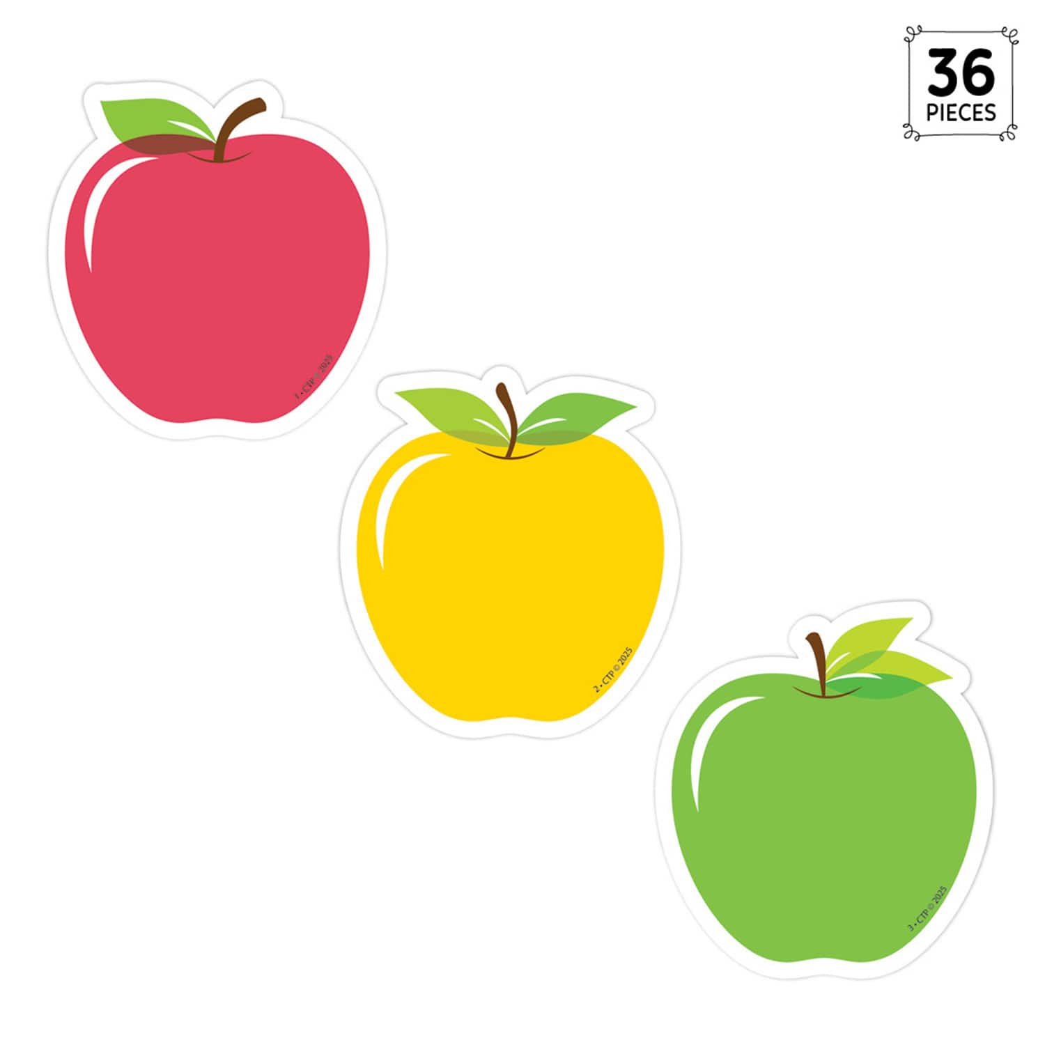 Creative Teaching Press® Apple Time Apples Designer Cut-Outs, 3", 36 Per Pack, 3 Packs