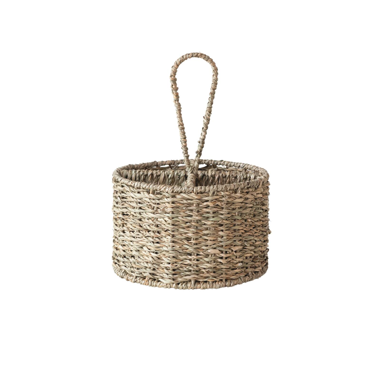 Hello Honey® 11.5" Natural Round Seagrass 4-Section Caddy