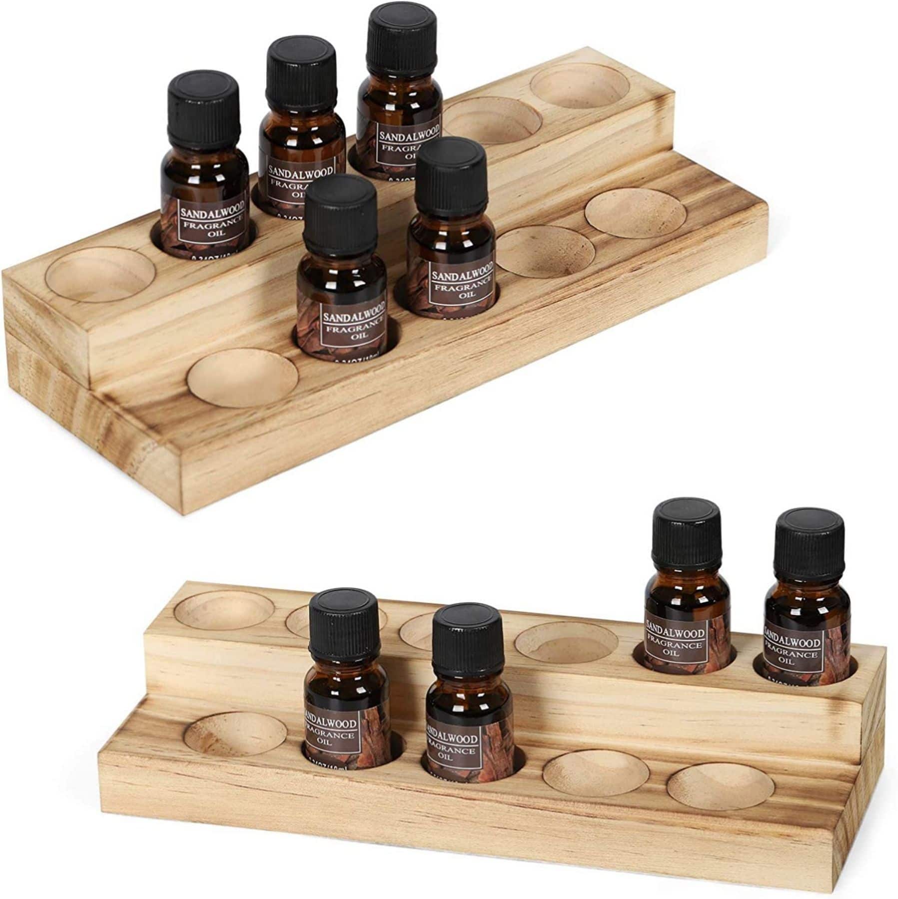 NEX™ Rustic Wooden Essential Oil Display Holder Set