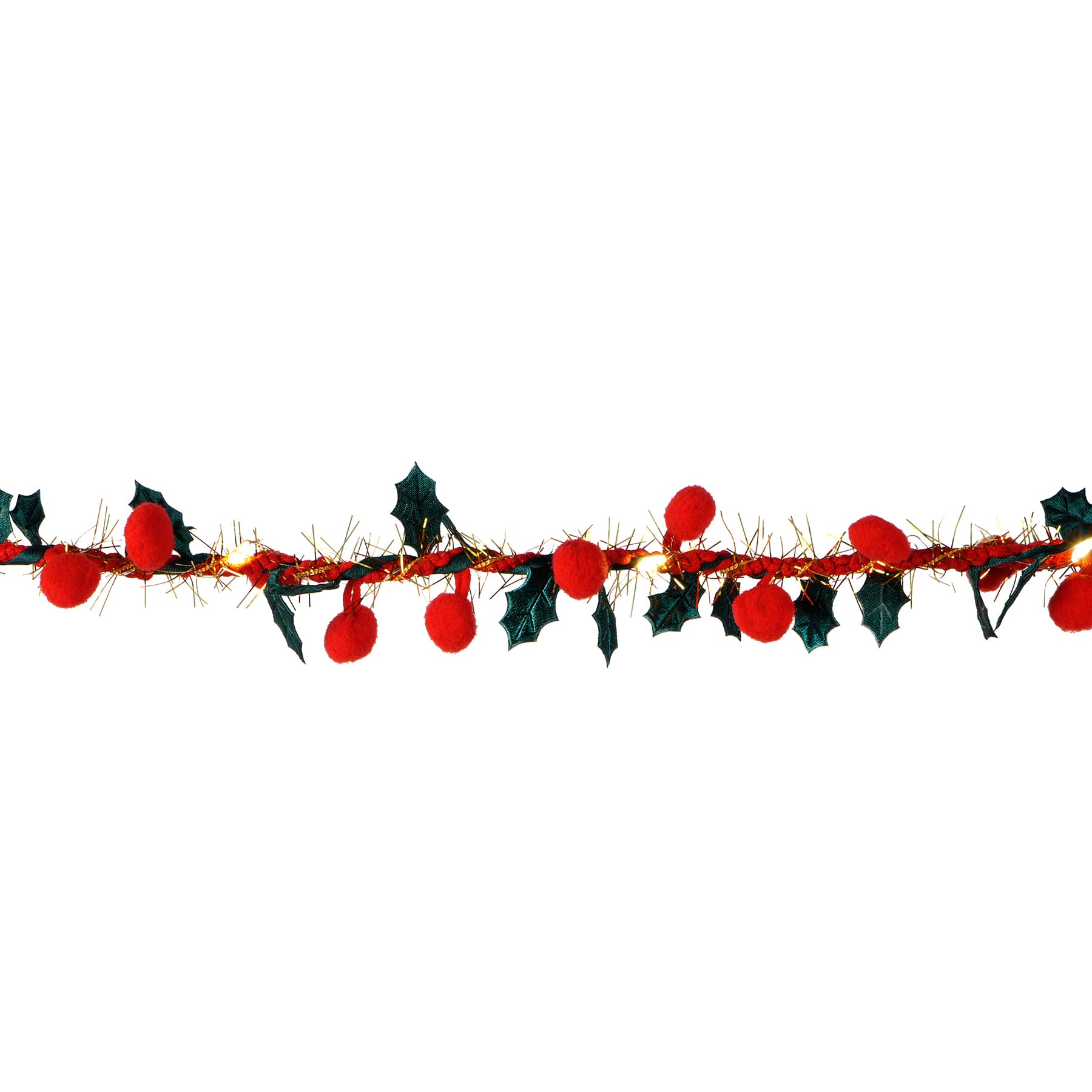 5.5ft. Red &#x26; Green Holly LED Garland String Lights by Ashland&#xAE;