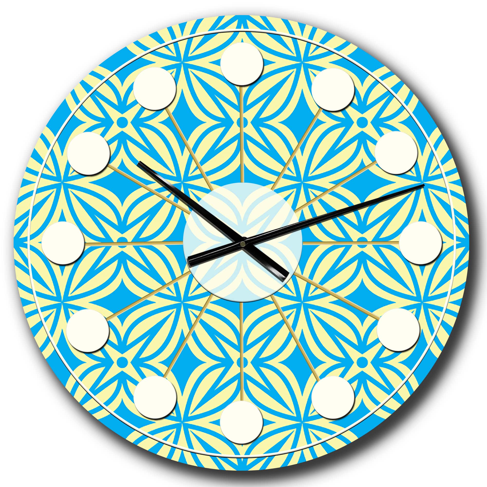 Designart 'Retro Ornamental Design I Mid-Century Modern Wall Clock