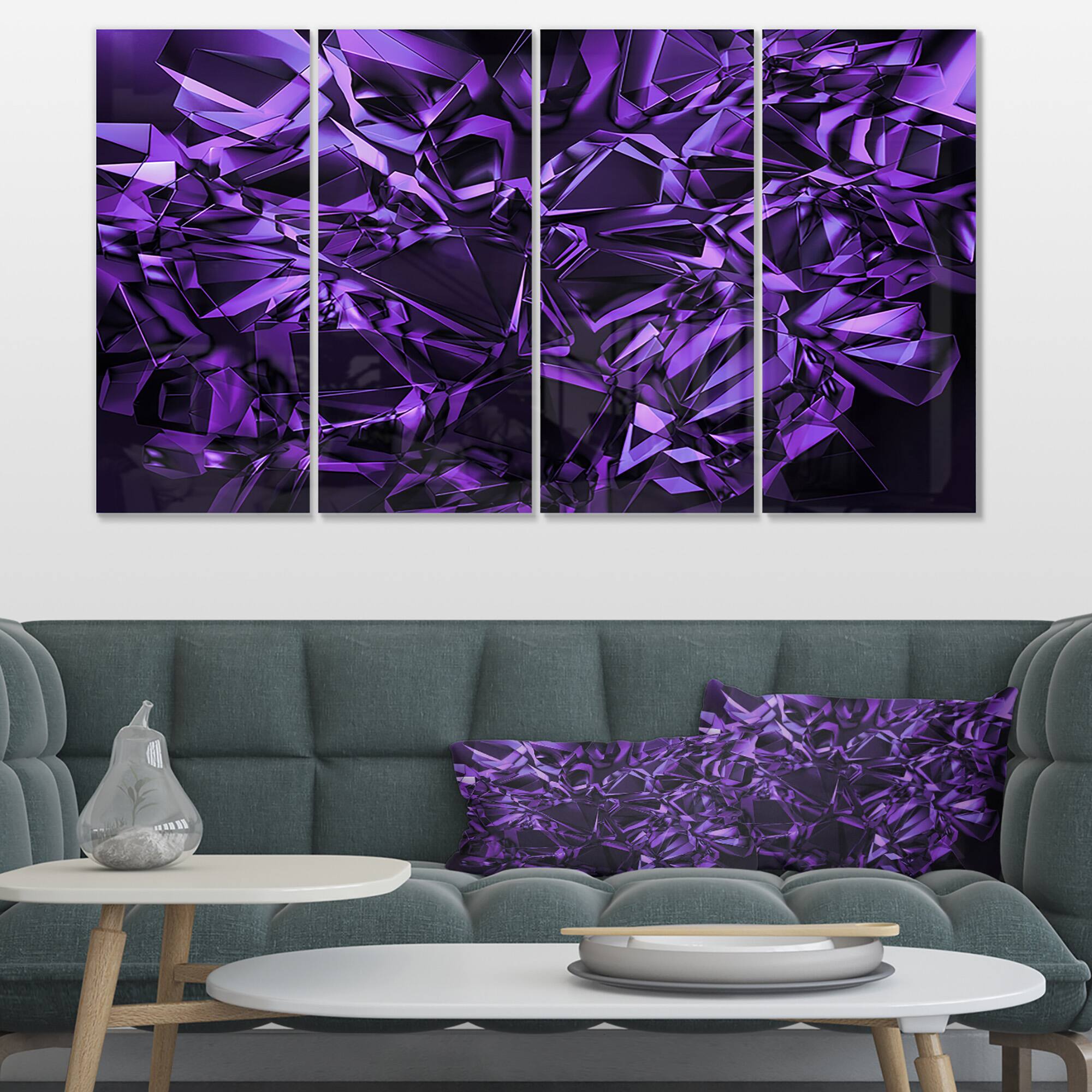 Designart - Purple Crystal Texture Design