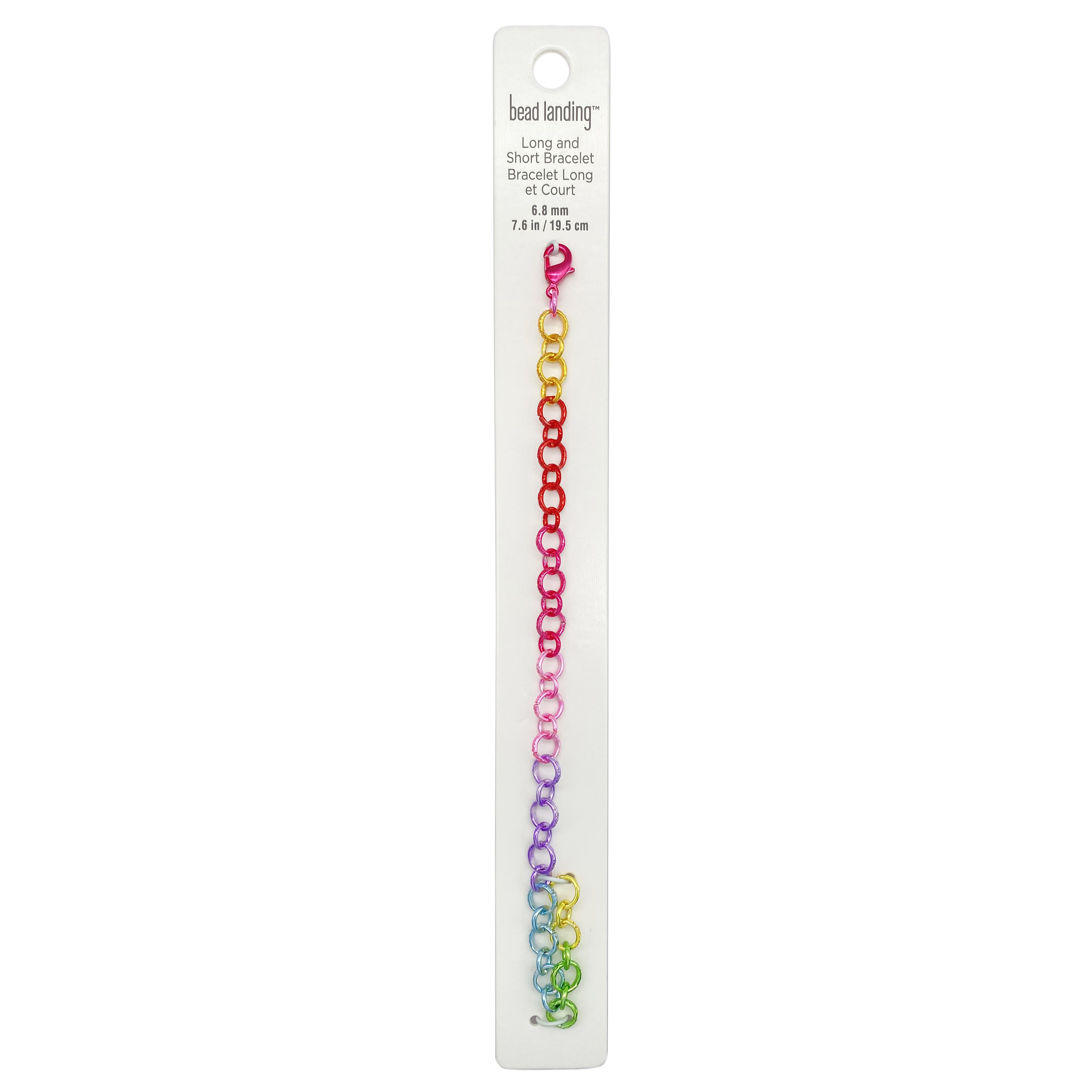 12 Pack: Rainbow Long & Short Charm Bracelet by Bead Landing™
