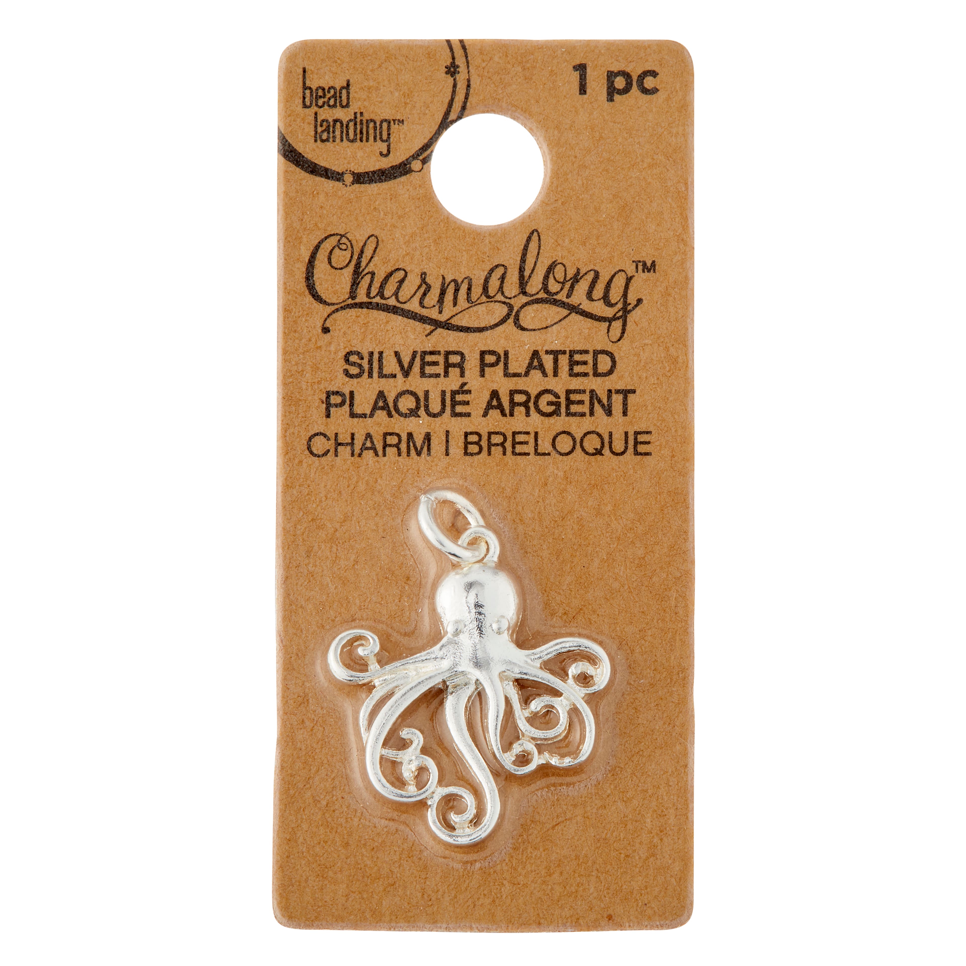 12 Pack: Charmalong™ Silver Plated Octopus Charm by Bead Landing™