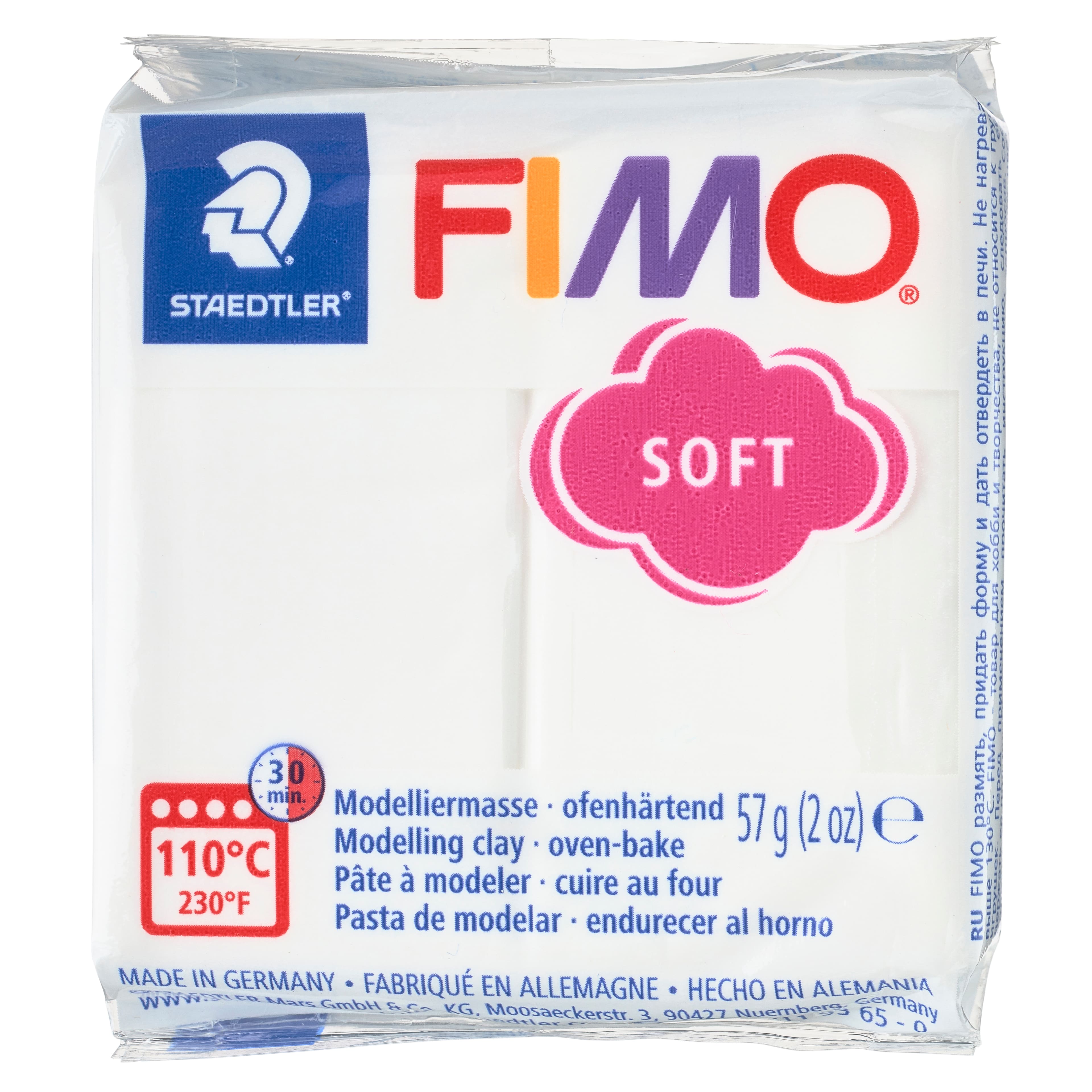 FIMO Polymer Clay Modelling Clay Soft White 3 Pack Arts and Crafts DIY  Oven-bake Clay Moulding Sculpting Craft Supplies 