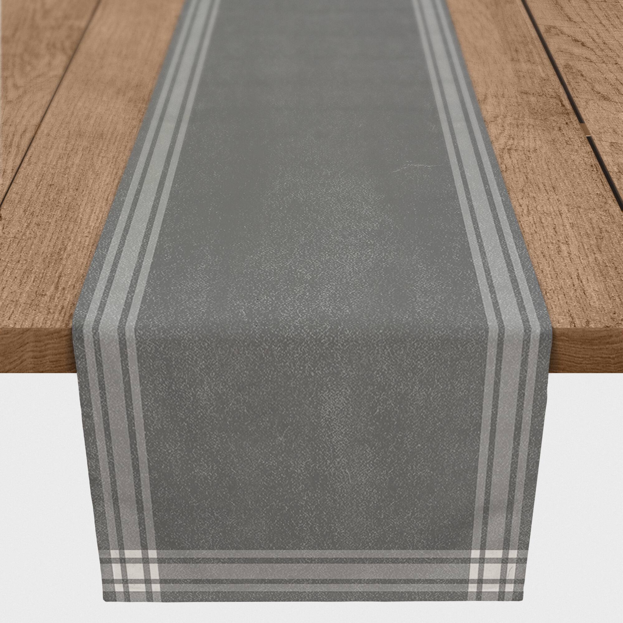 90" Gray Simple Stripes Cotton Twill Runner Table Runners Michaels