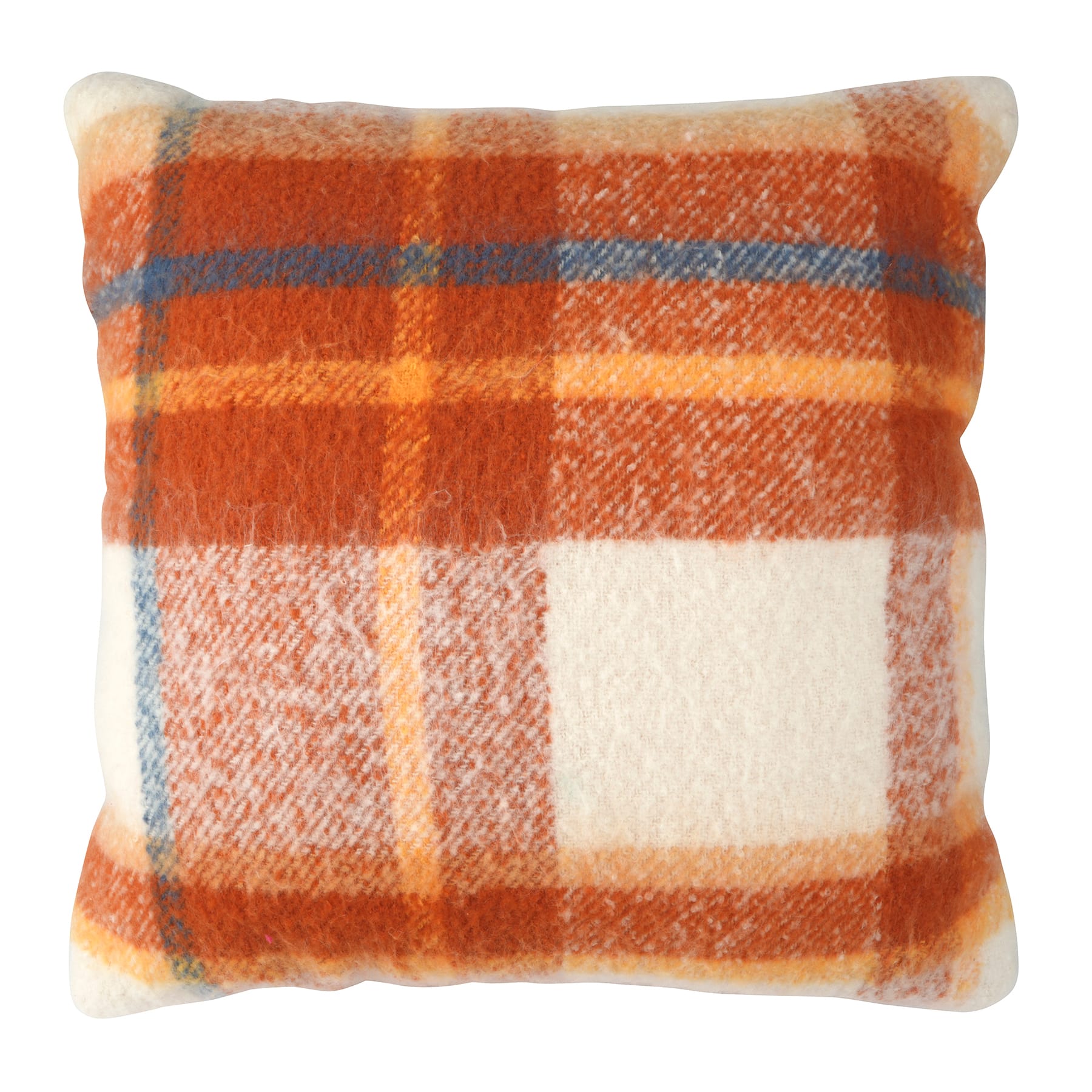 18&#x22; Orange &#x26; White Plaid Throw Pillow by Ashland&#xAE;