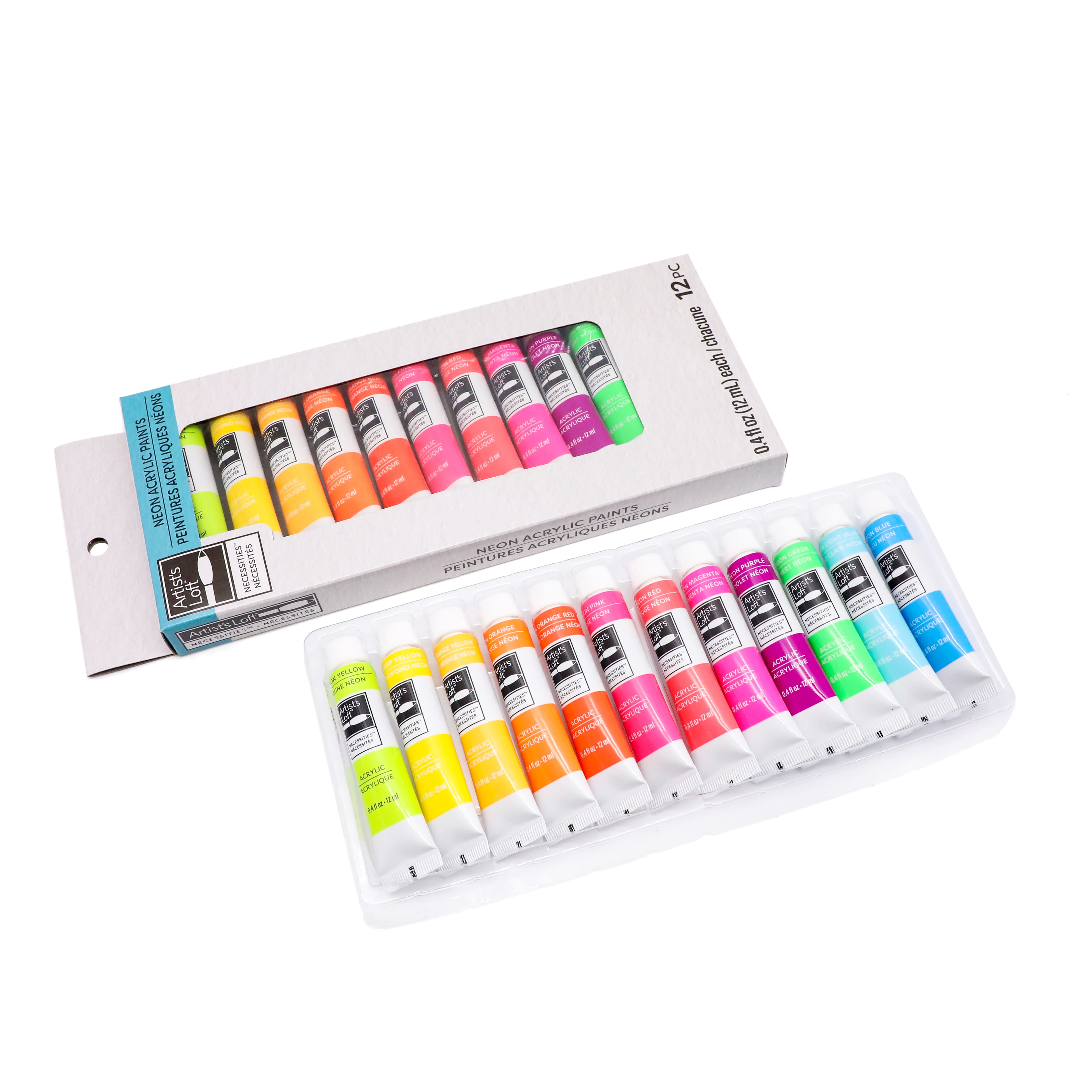 12 Colour Neon Acrylic Paint Set by Artist's Loft™ Necessities™