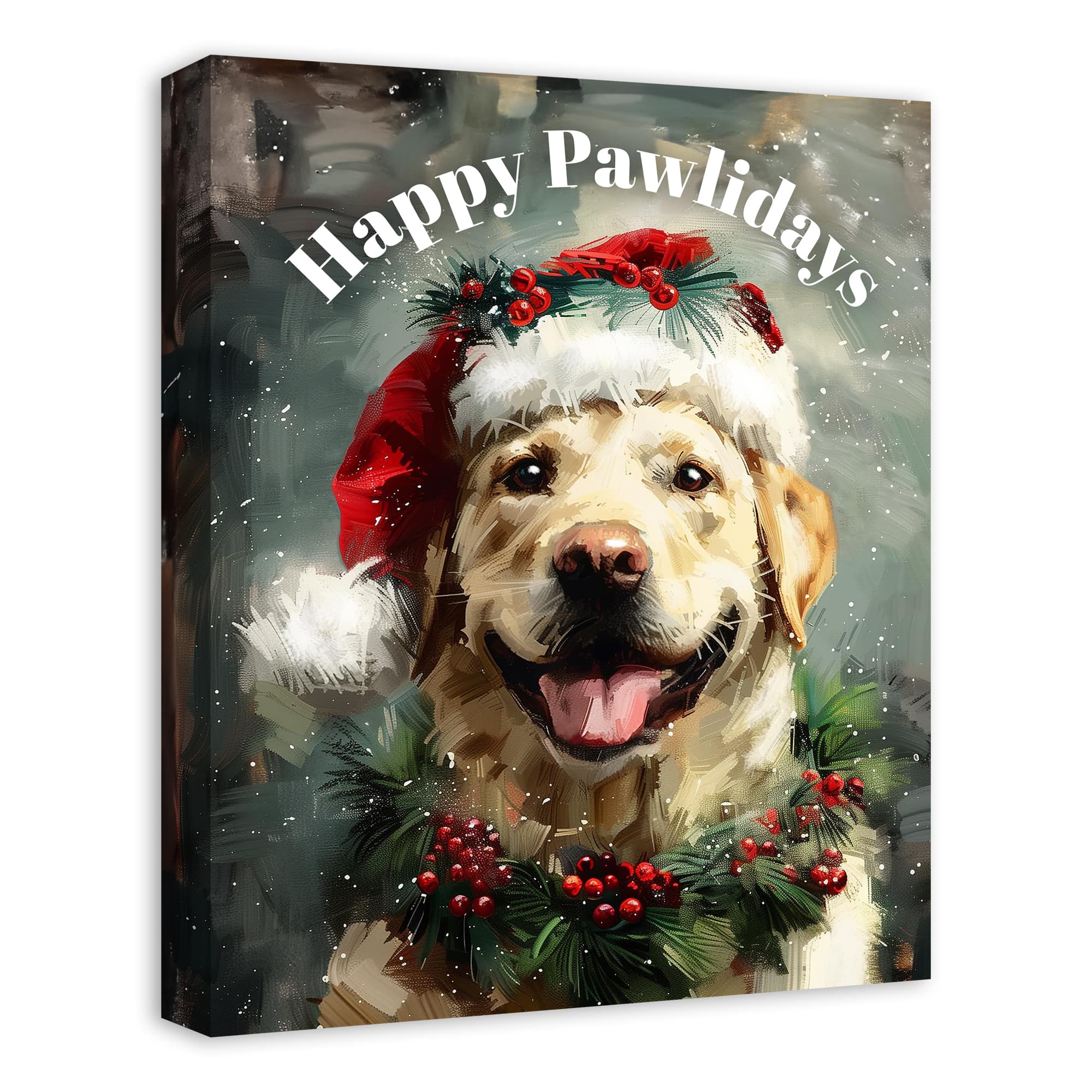 Happy Pawlidays Lab 16&#x22; x 20&#x22; Canvas Wall Art