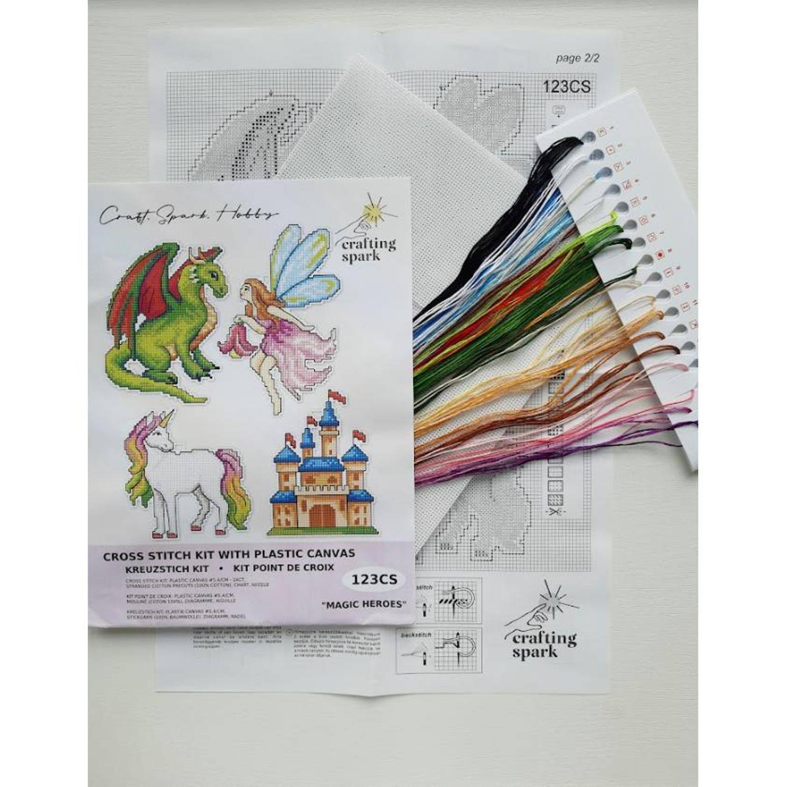 Crafting Spark Magic Heroes Plastic Canvas Counted Cross Stitch Kit