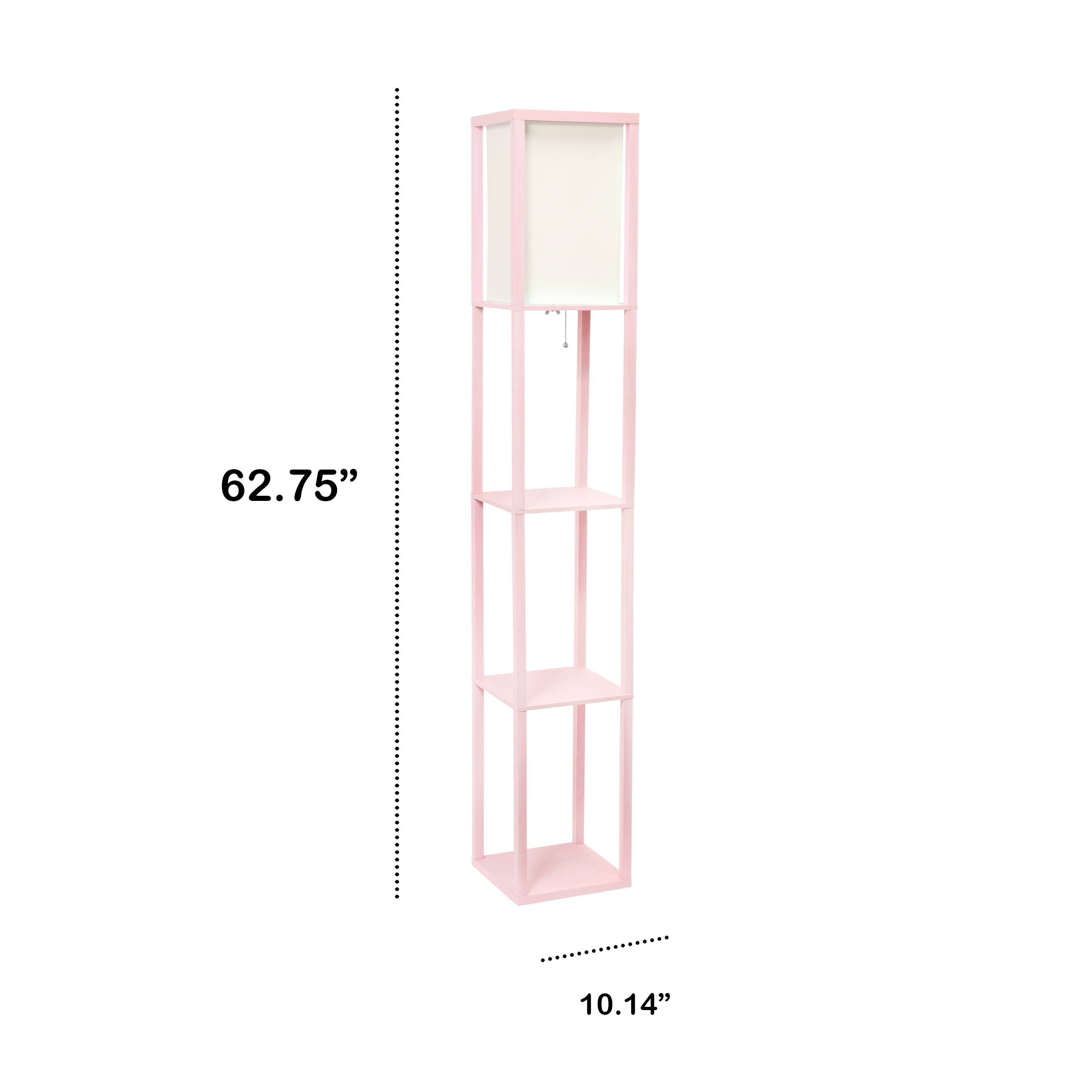 Lalia Home 5ft. Column Shelf Floor Lamp with Linen Shade