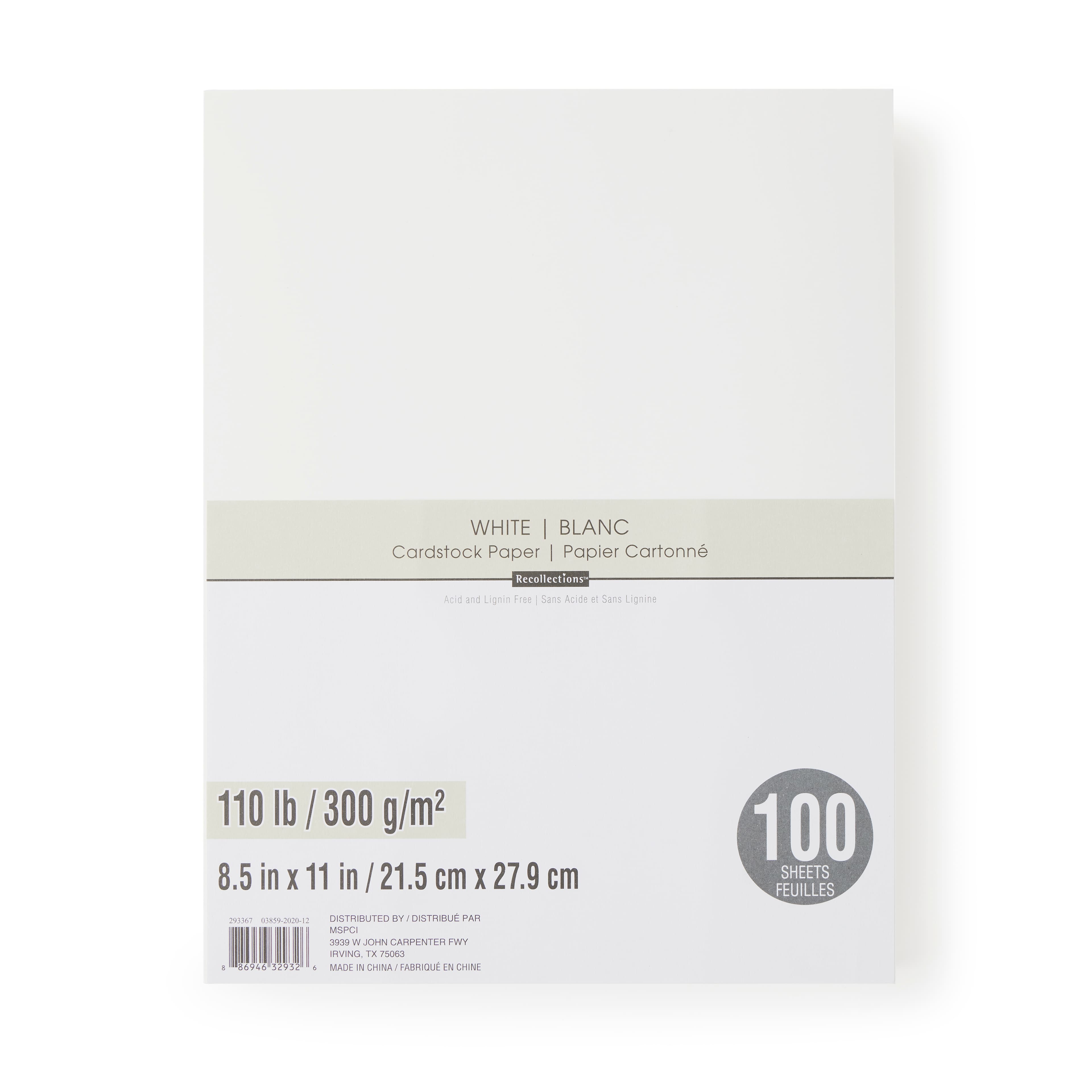 White Heavyweight Cardstock Paper by Recollections®, 8.5" x 11"