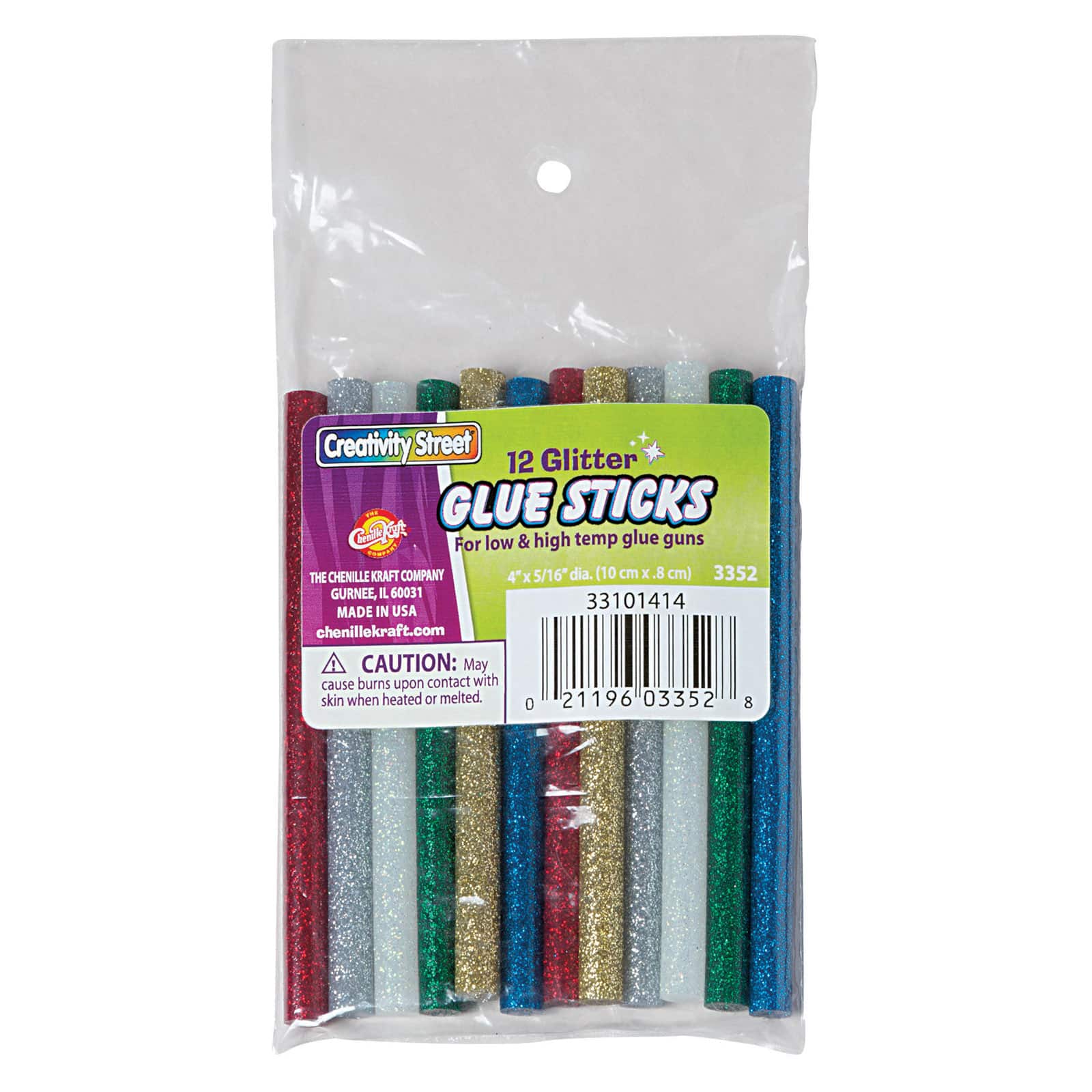 Creativity Street&#xAE; Glitter Colors Hot Glue Sticks, 6 Packs of 12