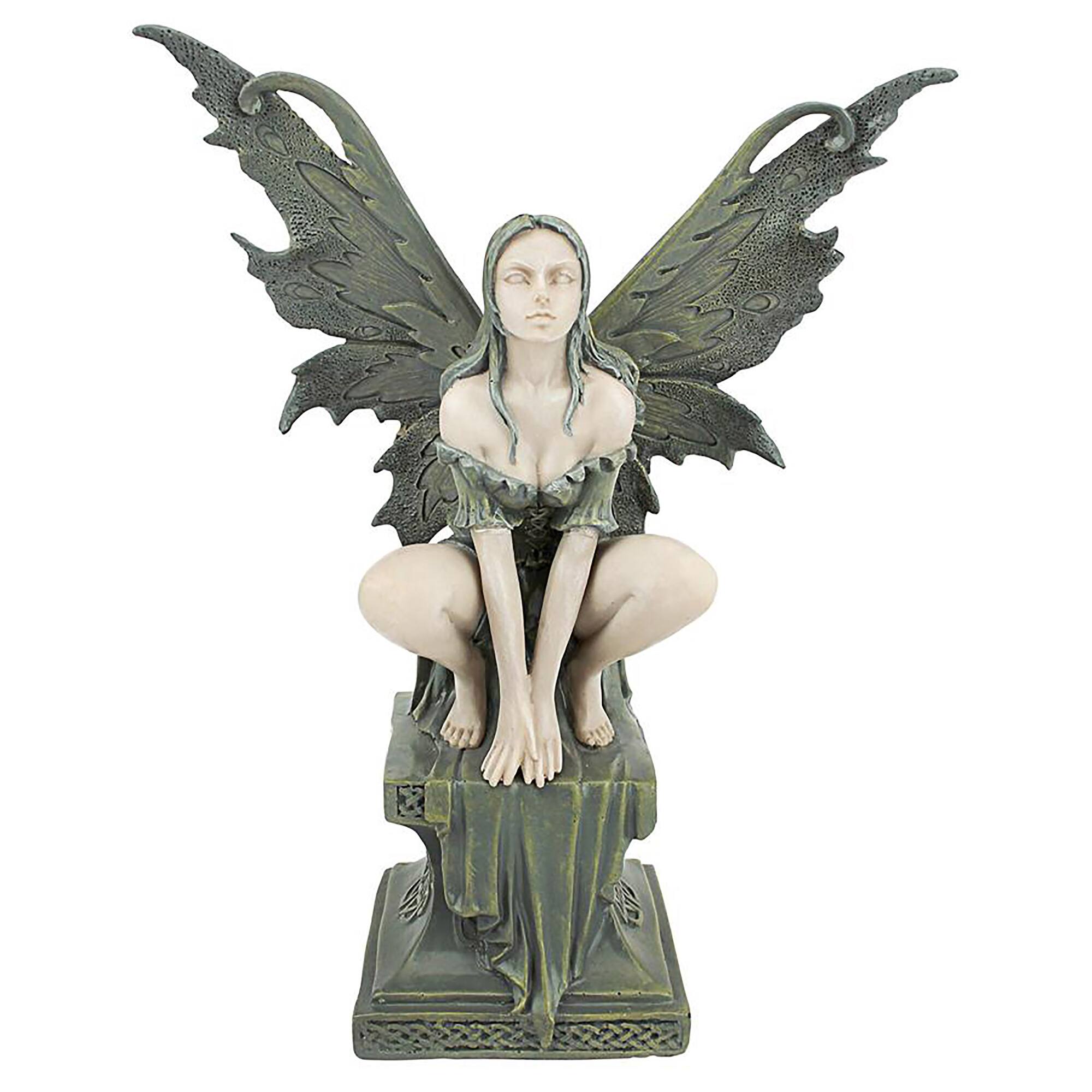 Design Toscano 9.5&#x22; Celtic Fairy&#x27;s Perilous Perch Garden Statue
