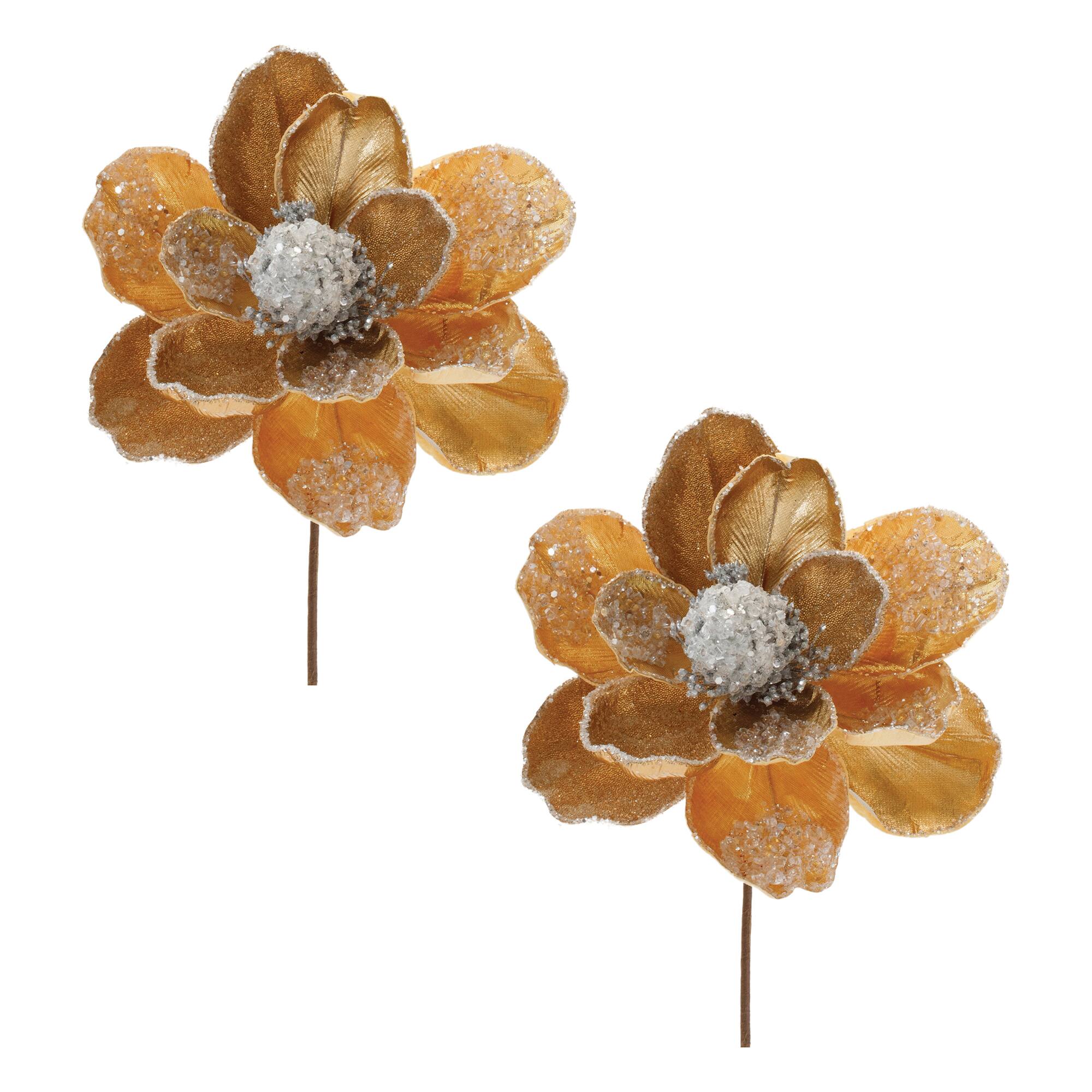28&#x22; Beaded Velvet Magnolia Flower Stems, 2ct.