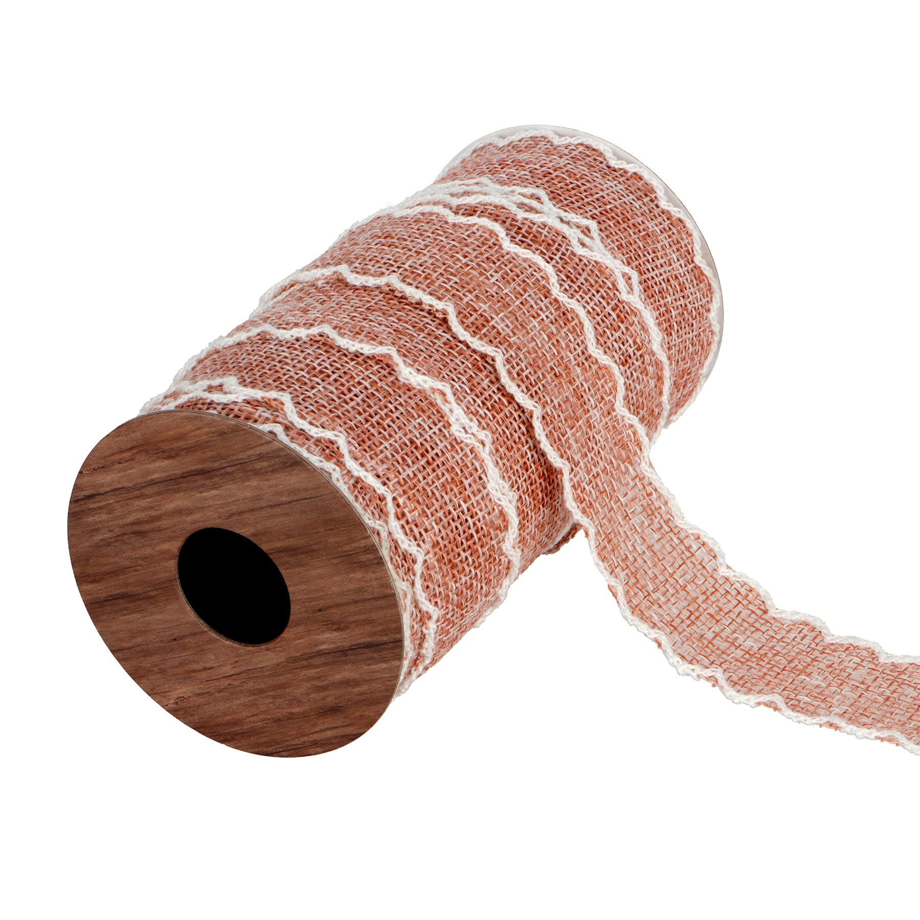 1&#x22; x 3yd. Faux Burlap Scallop Ribbon by Ashland&#xAE; English Romance