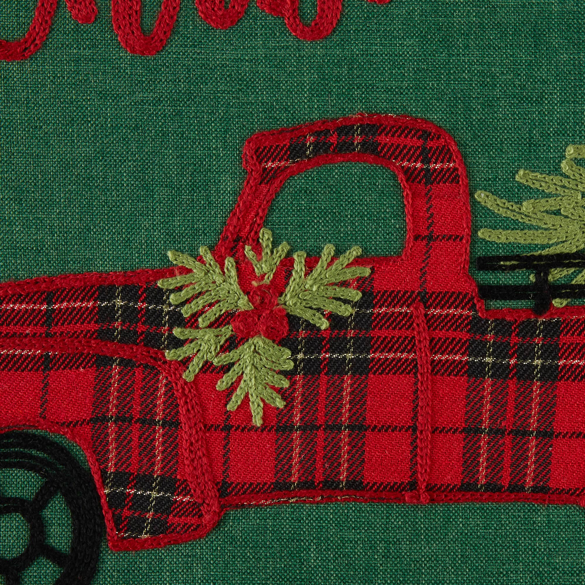 DII&#xAE; 108&#x22; Merry Christmas Truck Embroidered Table Runner