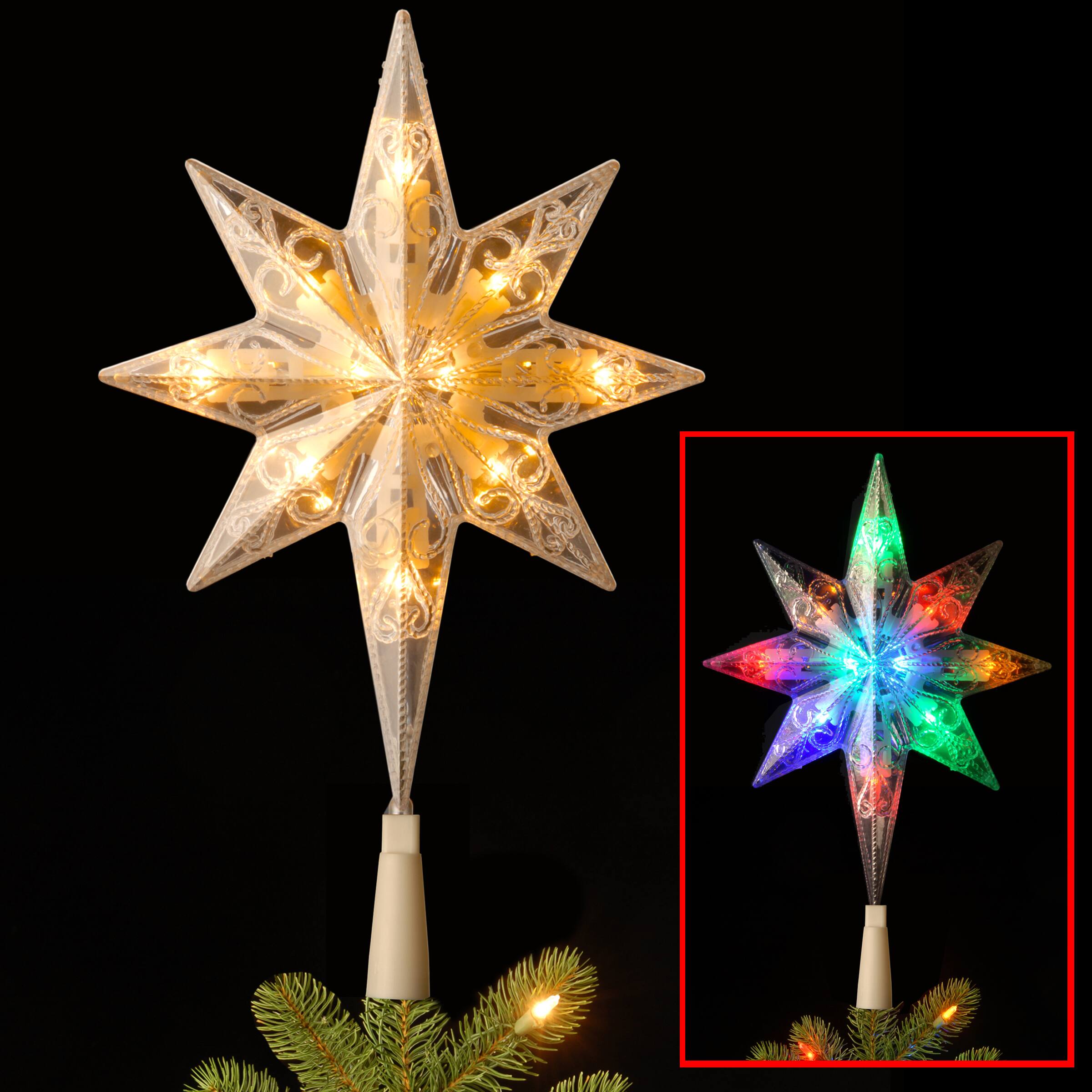 11&#x22; Bethlehem Star Tree Topper With Dual Color&#xAE; LED Bulbs