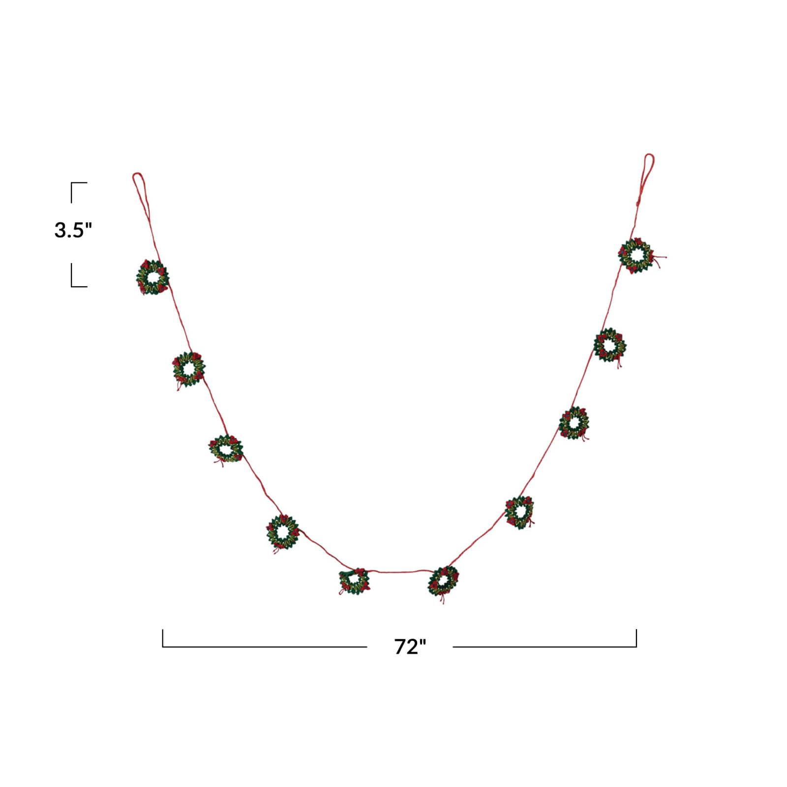 Hello Honey&#xAE; 6ft. Holiday Wreaths Garland