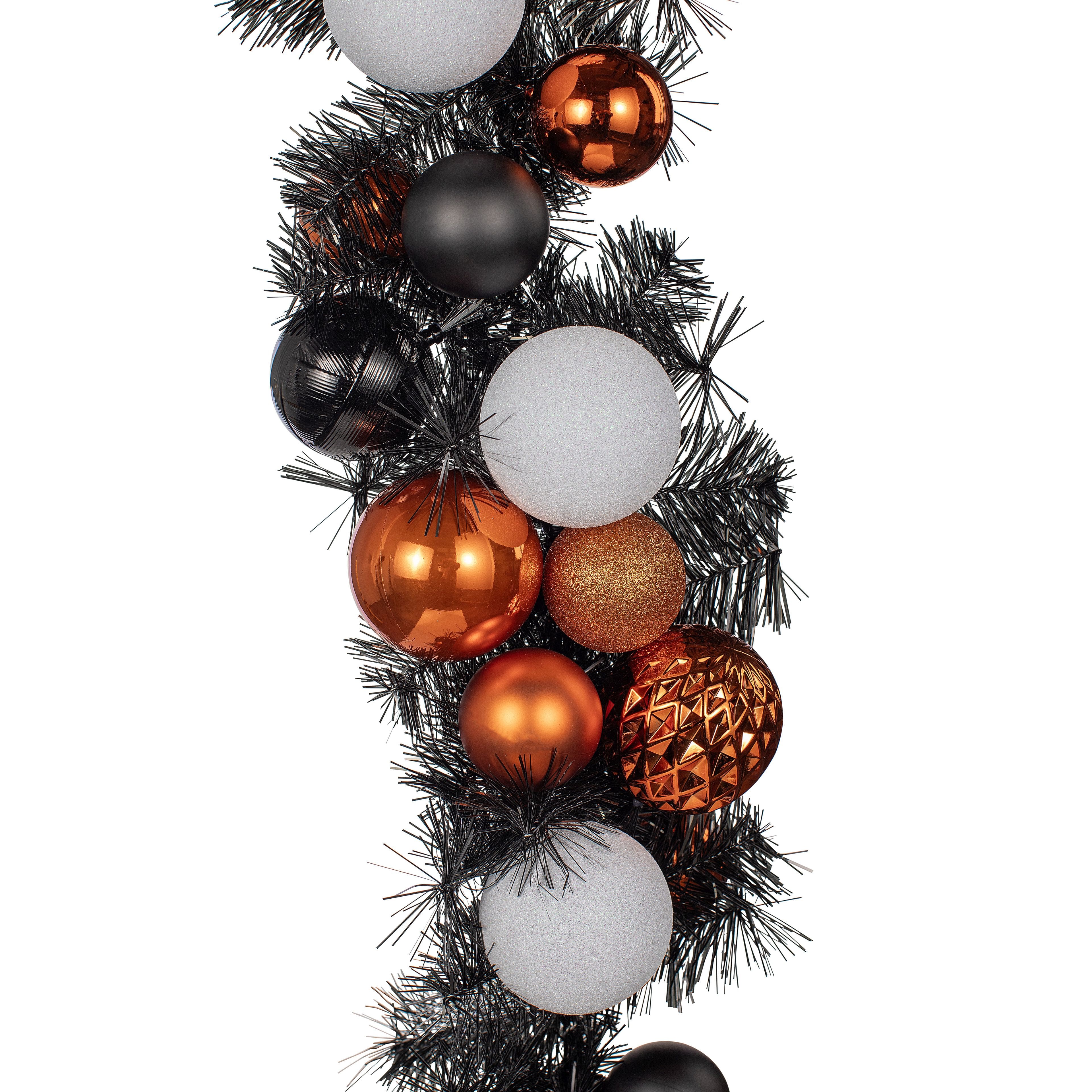 6ft. Orange, Black &#x26; White Ghost &#x26; Ornament Garland by Ashland&#xAE;