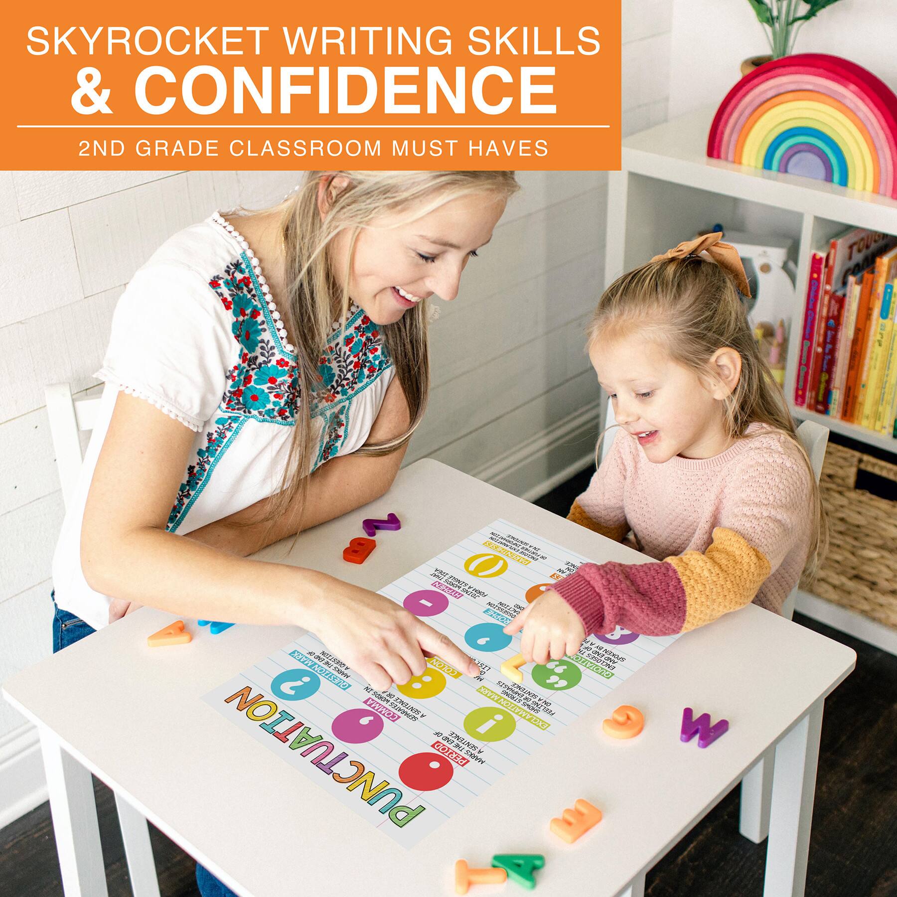 Hadley Designs 11" x 17" Colorful Parts of Speech Language Arts and Grammar Laminated Posters Set