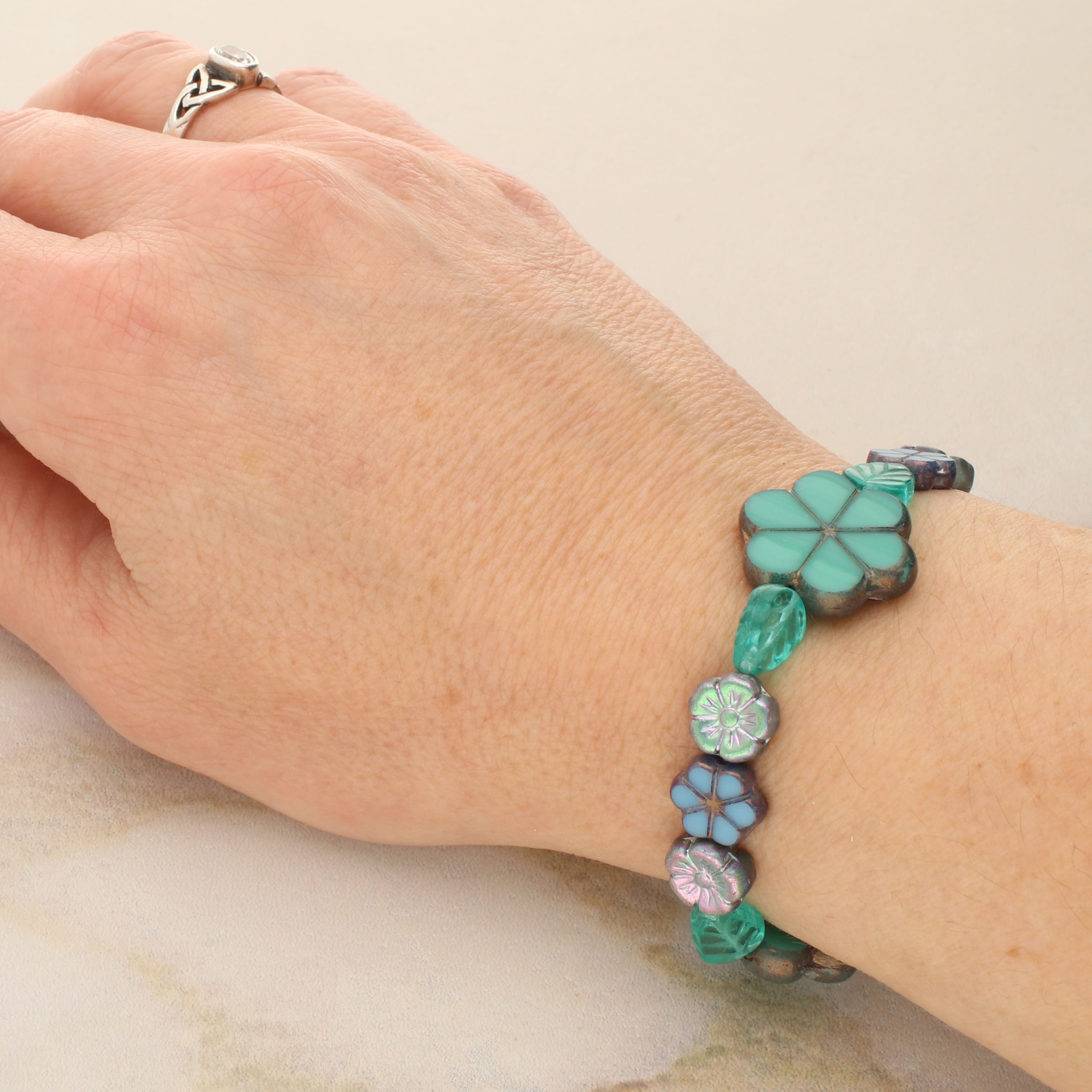 6 Packs: 15 ct. (90 total) Santa Fe Czech Glass Flower & Leaf Bead Mix by Bead Landing™