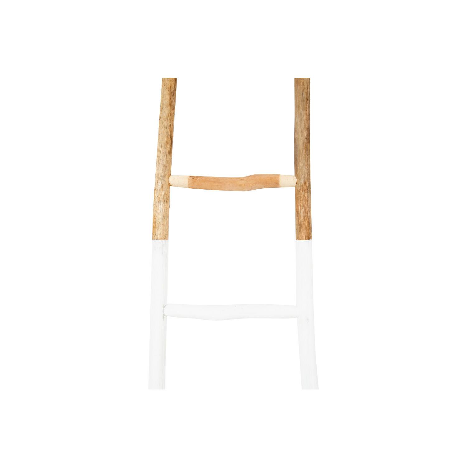 Hello Honey&#xAE; 6ft. Natural &#x26; White Boho Wood Decorative Blanket Ladder