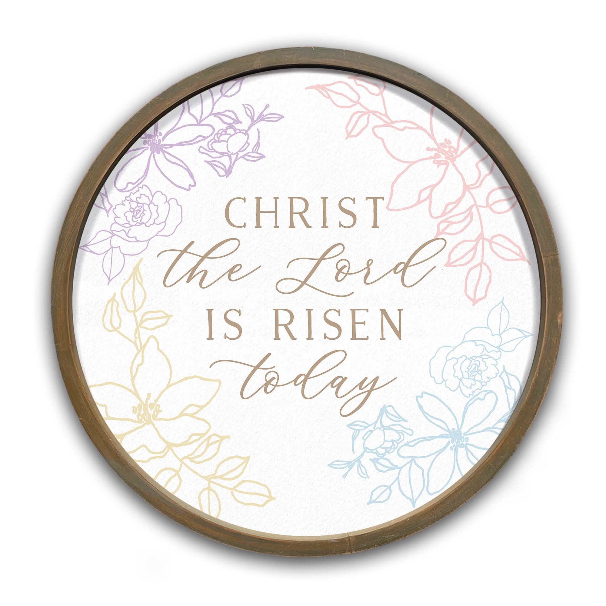 20&#x22; Christ the Lord Is Risen Wall Art in Round Frame