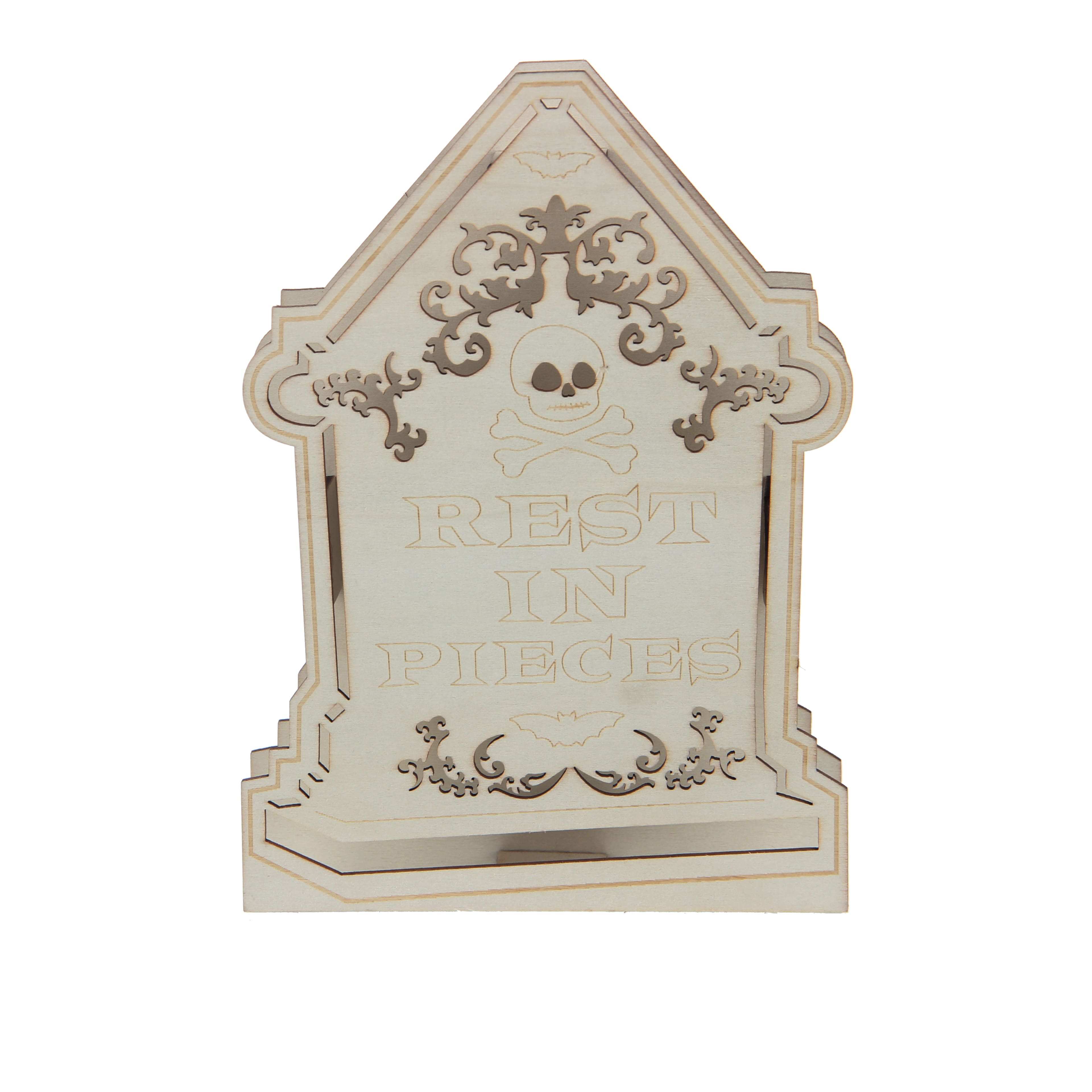 7.25&#x22; DIY Tombstone LED Wood D&#xE9;cor by Make Market&#xAE;
