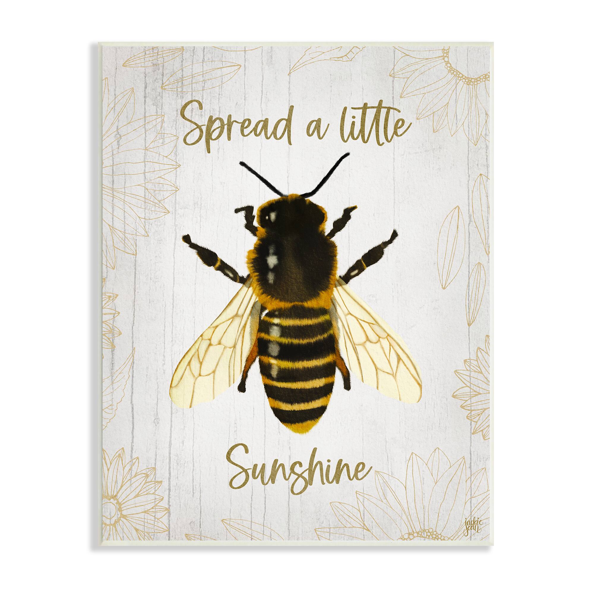 Stupell Industries Spread a Little Sunshine Phrase Country Bumble Bee Wall Plaque