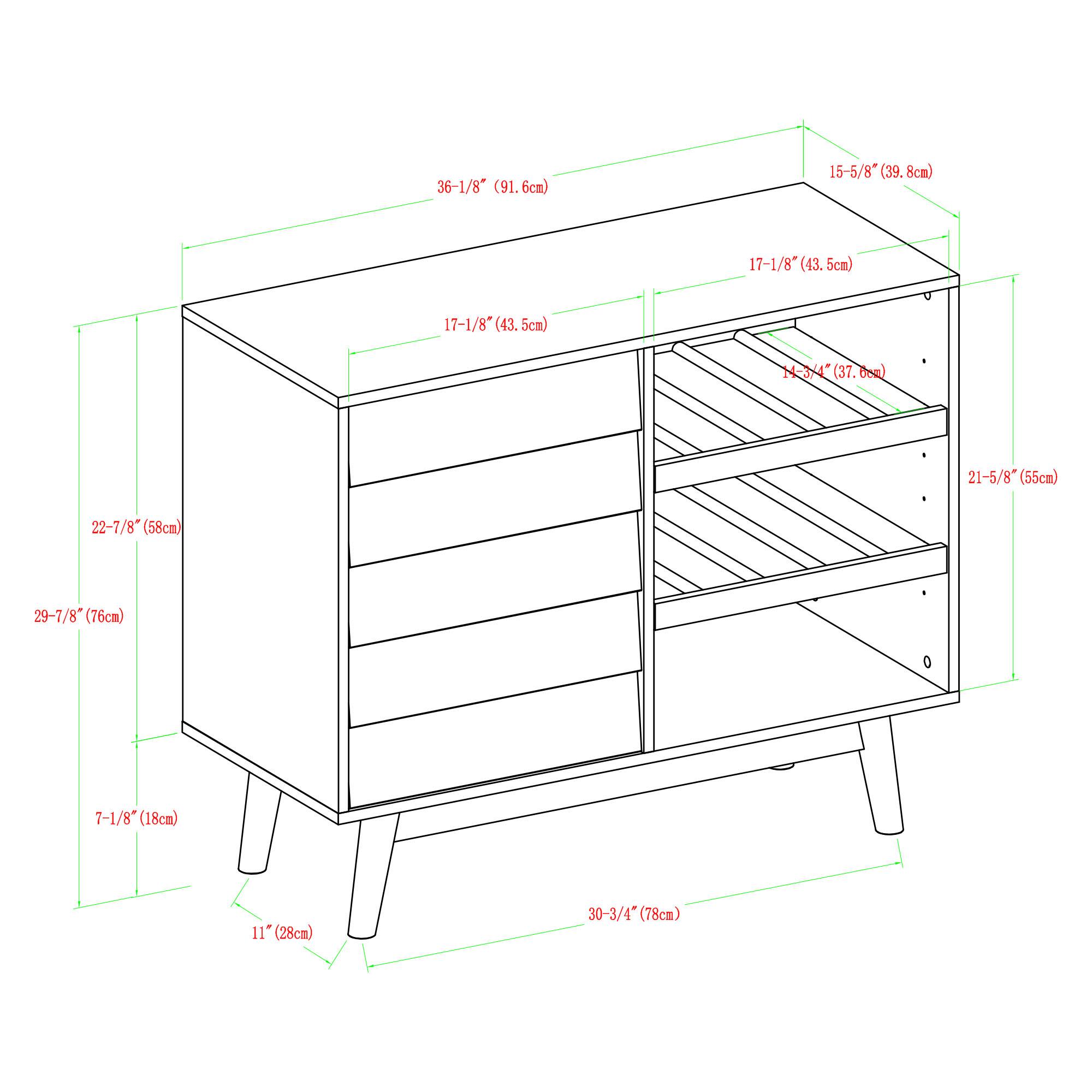 Walker Edison 36&#x22; Dark Teal Louvered Door Bar Cabinet