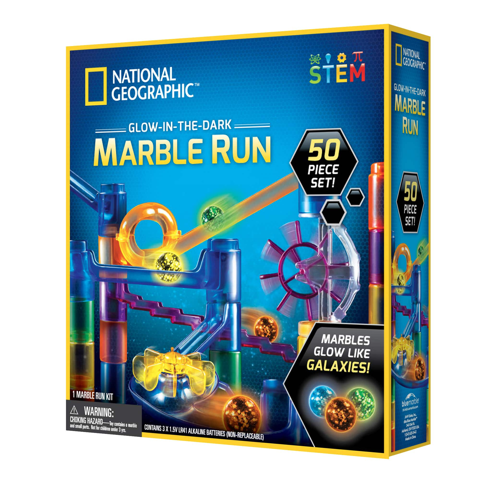 National Geographic&#x2122; 50-Piece Glow-in-the-Dark Marble Run